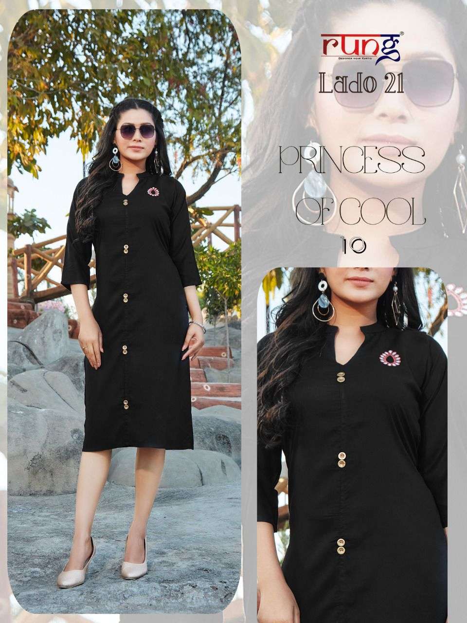 Rung Lado Vol 21 catalog   Heavy Rayon Designer Kurtis 