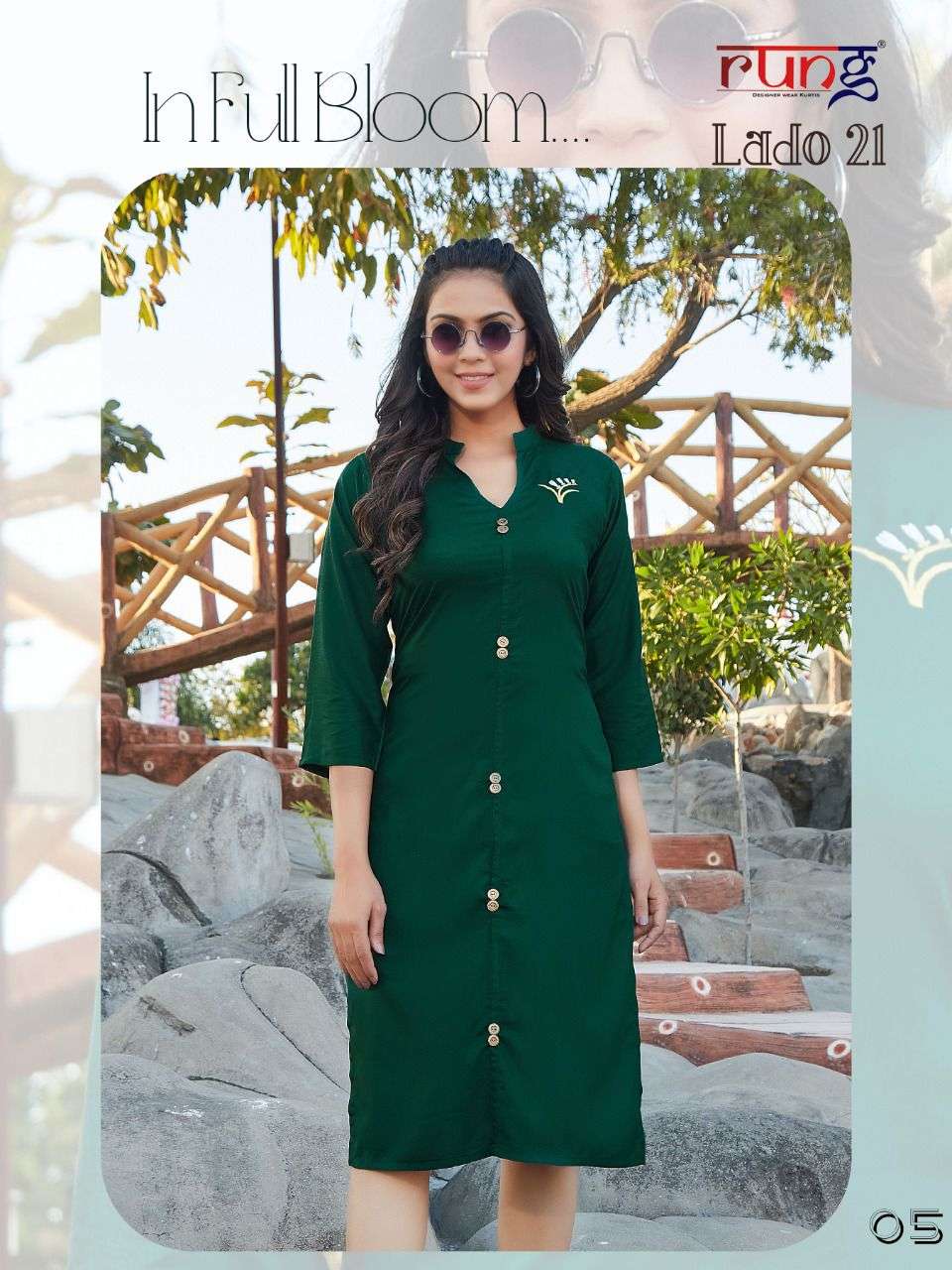 Rung Lado Vol 21 catalog   Heavy Rayon Designer Kurtis 