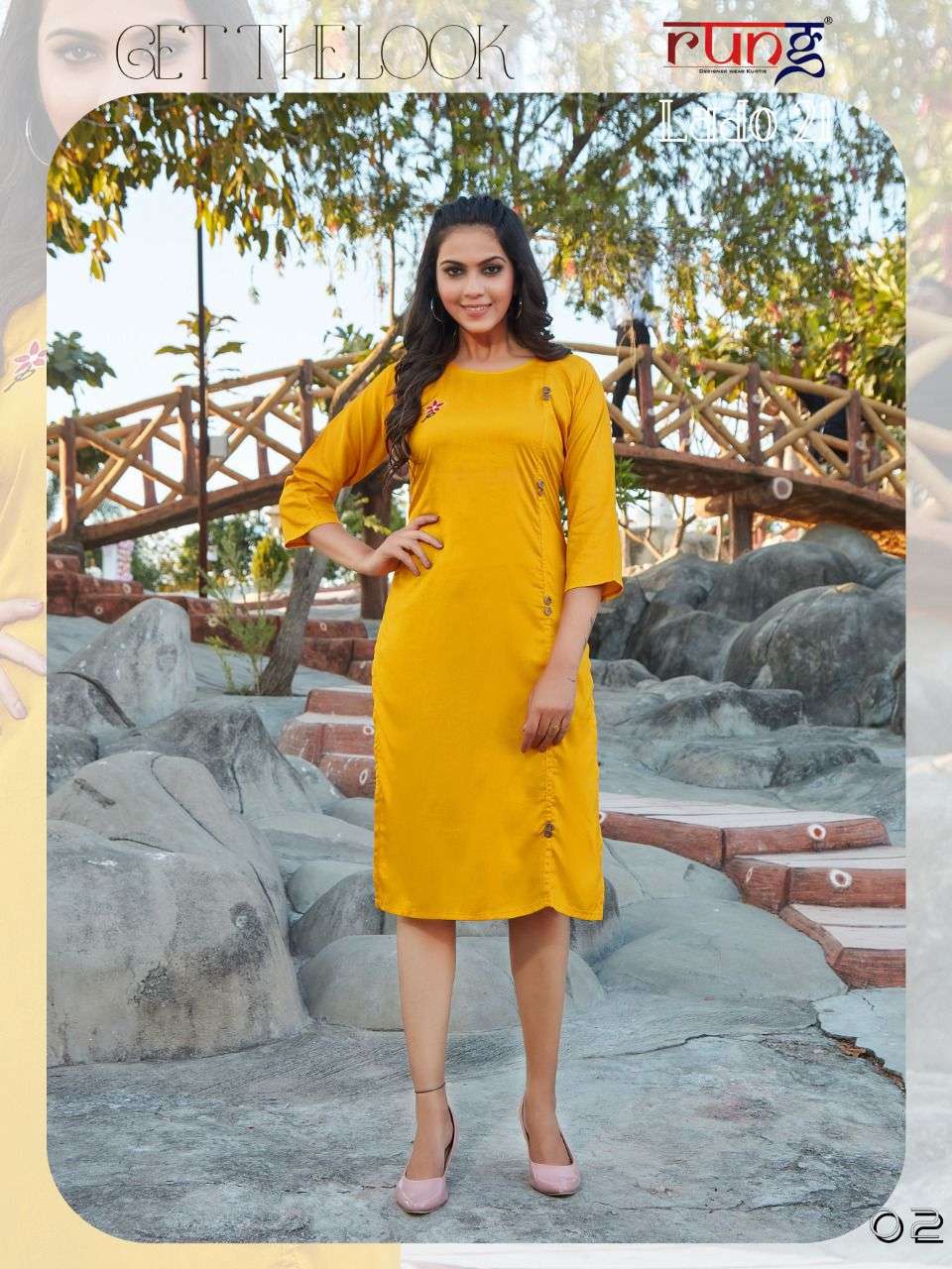 Rung Lado Vol 21 catalog   Heavy Rayon Designer Kurtis 