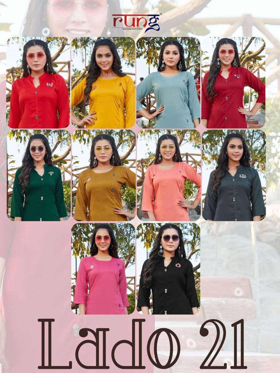 Rung Lado Vol 21 catalog   Heavy Rayon Designer Kurtis 