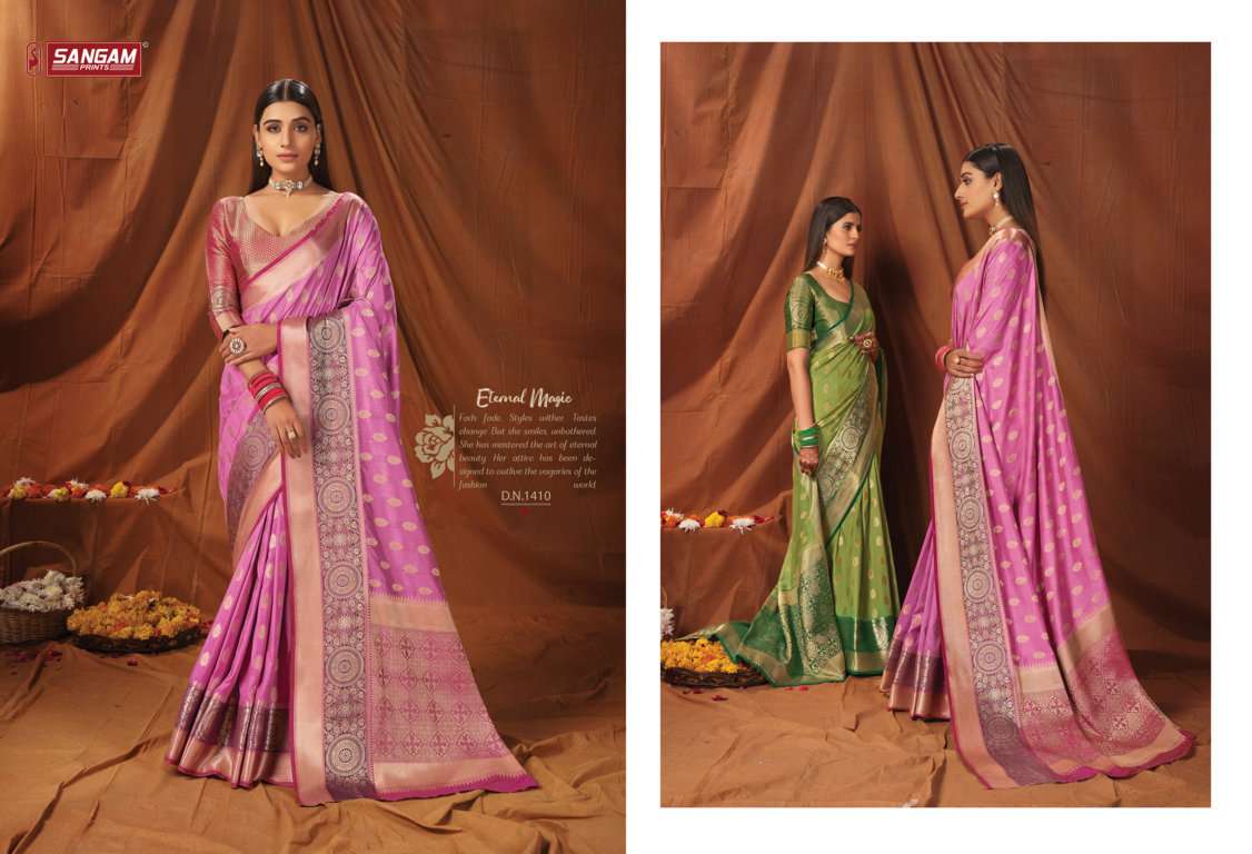 Sangam Naveli Silk Catalog Festive Wear Handloom Silk Sarees 