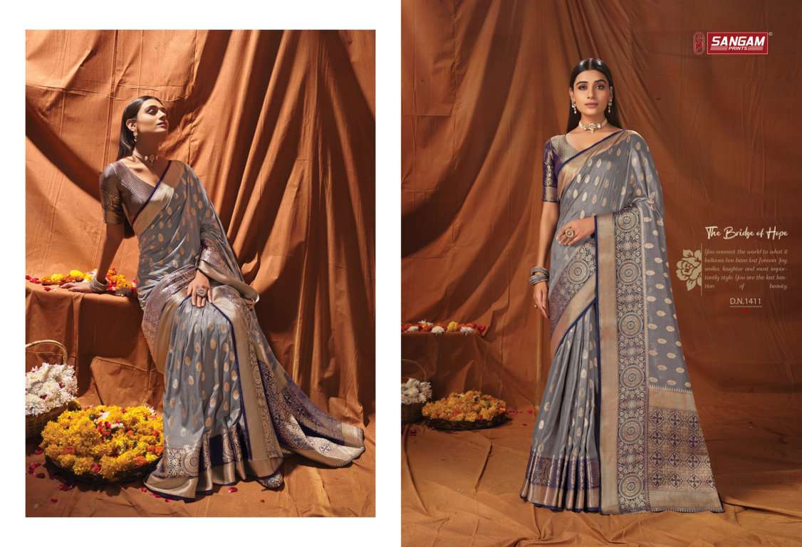 Sangam Naveli Silk Catalog Festive Wear Handloom Silk Sarees 