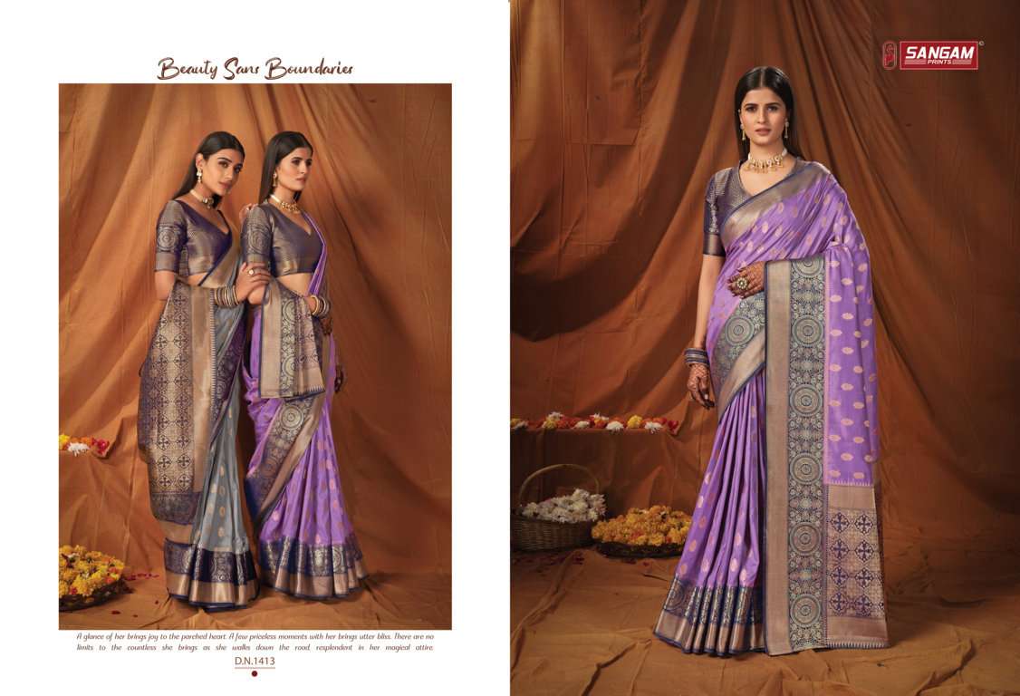 Sangam Naveli Silk Catalog Festive Wear Handloom Silk Sarees 
