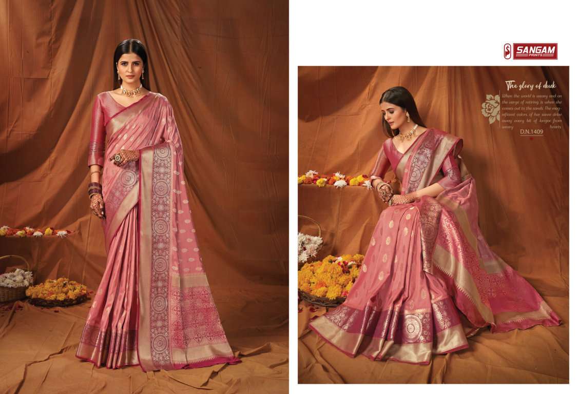 Sangam Naveli Silk Catalog Festive Wear Handloom Silk Sarees 