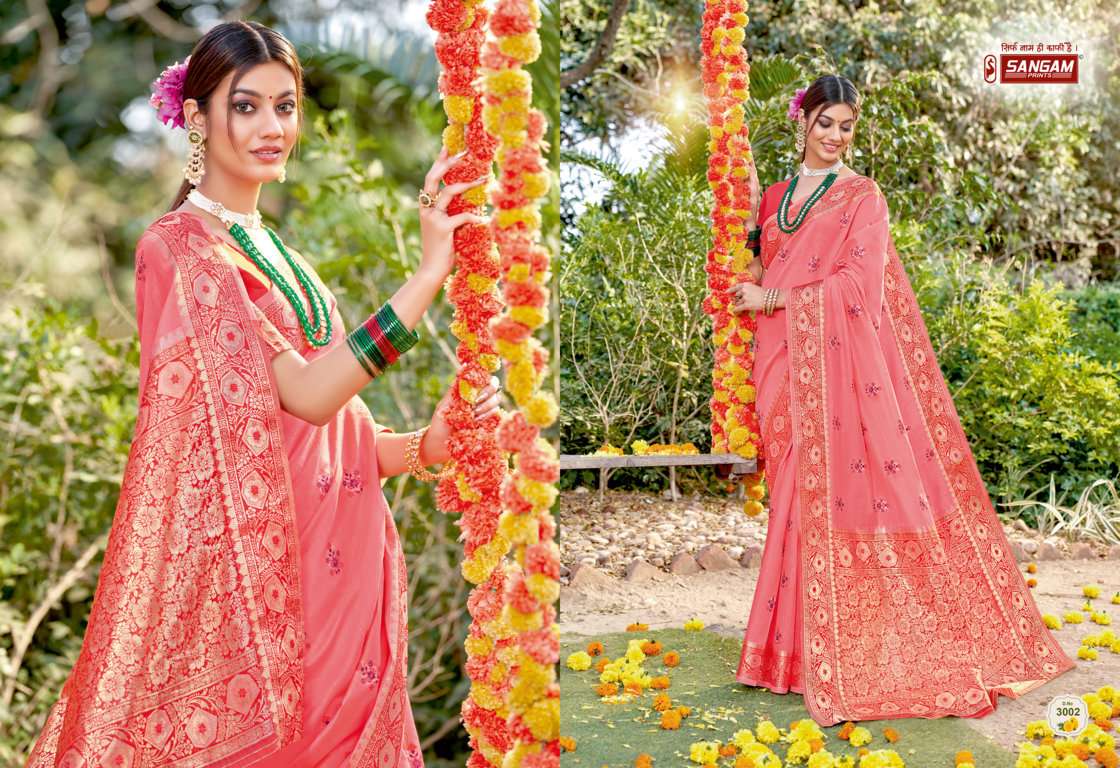 Sangam Subh Milan catalogue Cotton Zari Weaving Sarees 
