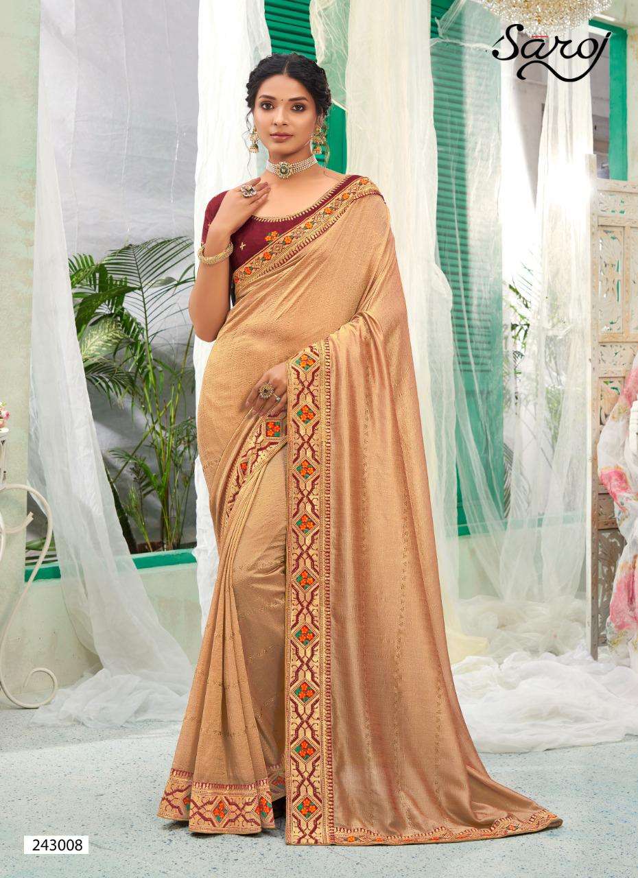 Saroj Surili Catalog Traditional Wear Vichitra Silk Sarees 