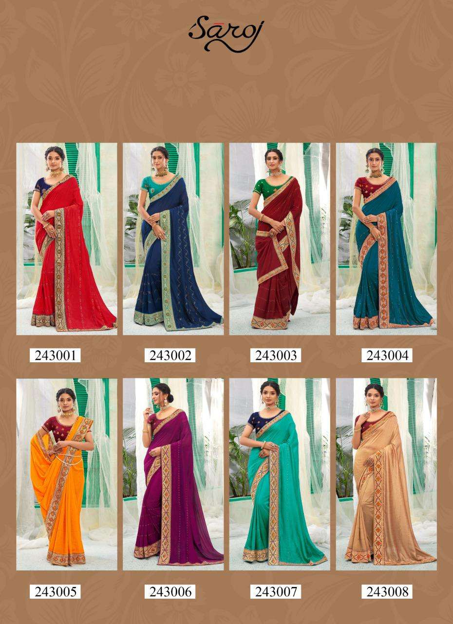 Saroj Surili Catalog Traditional Wear Vichitra Silk Sarees 