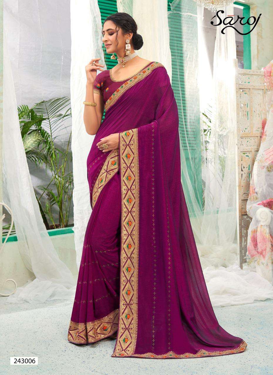 Saroj Surili Catalog Traditional Wear Vichitra Silk Sarees 