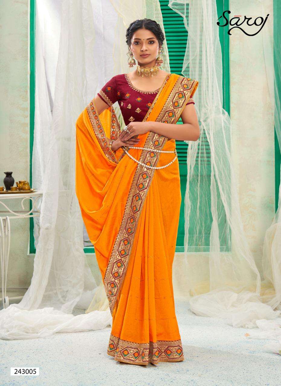 Saroj Surili Catalog Traditional Wear Vichitra Silk Sarees 