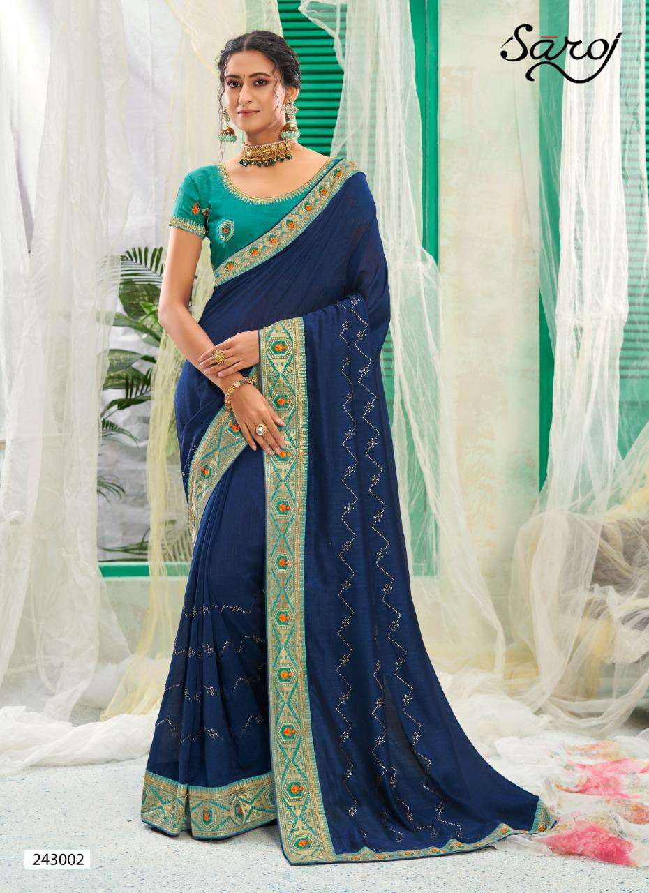 Saroj Surili Catalog Traditional Wear Vichitra Silk Sarees 