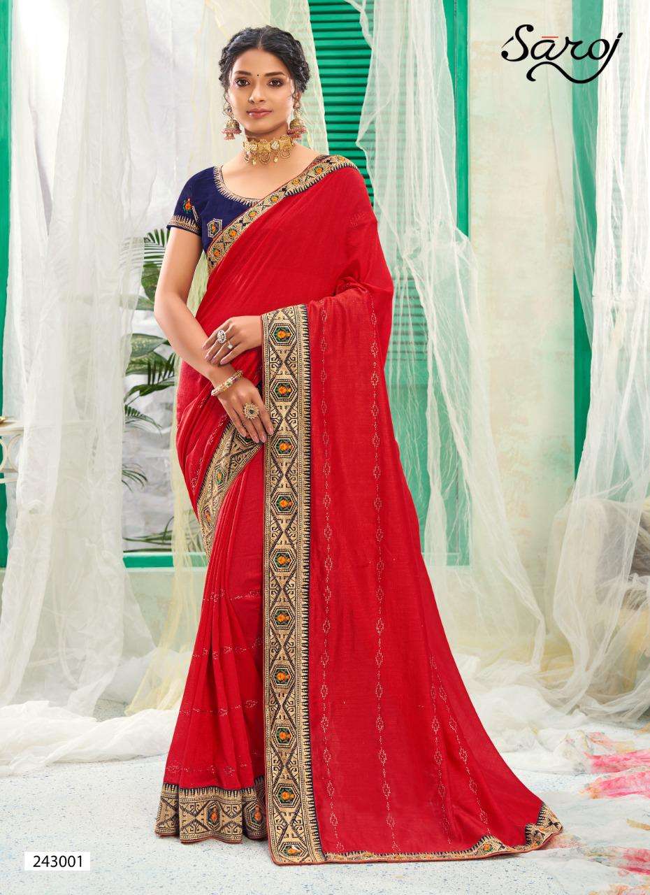 Saroj Surili Catalog Traditional Wear Vichitra Silk Sarees 
