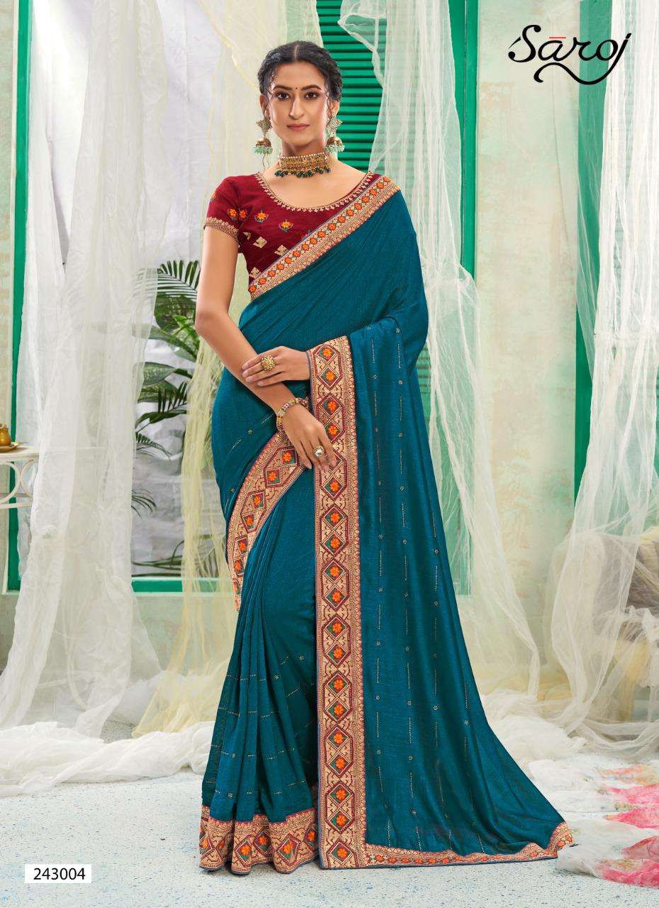 Saroj Surili Catalog Traditional Wear Vichitra Silk Sarees 