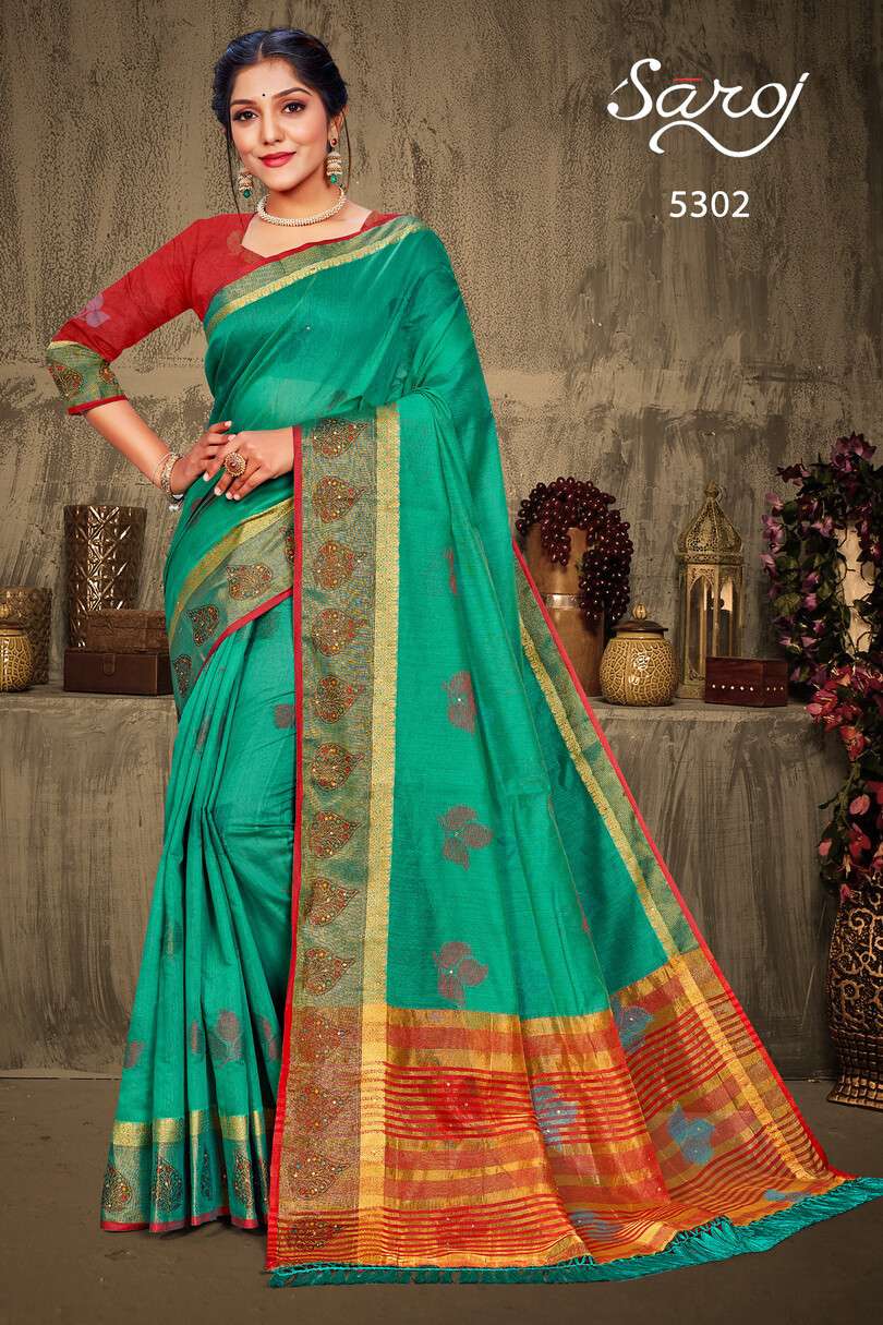 Saroj Varkalaam catalog  Festive Wear Cotton Silk Saree 