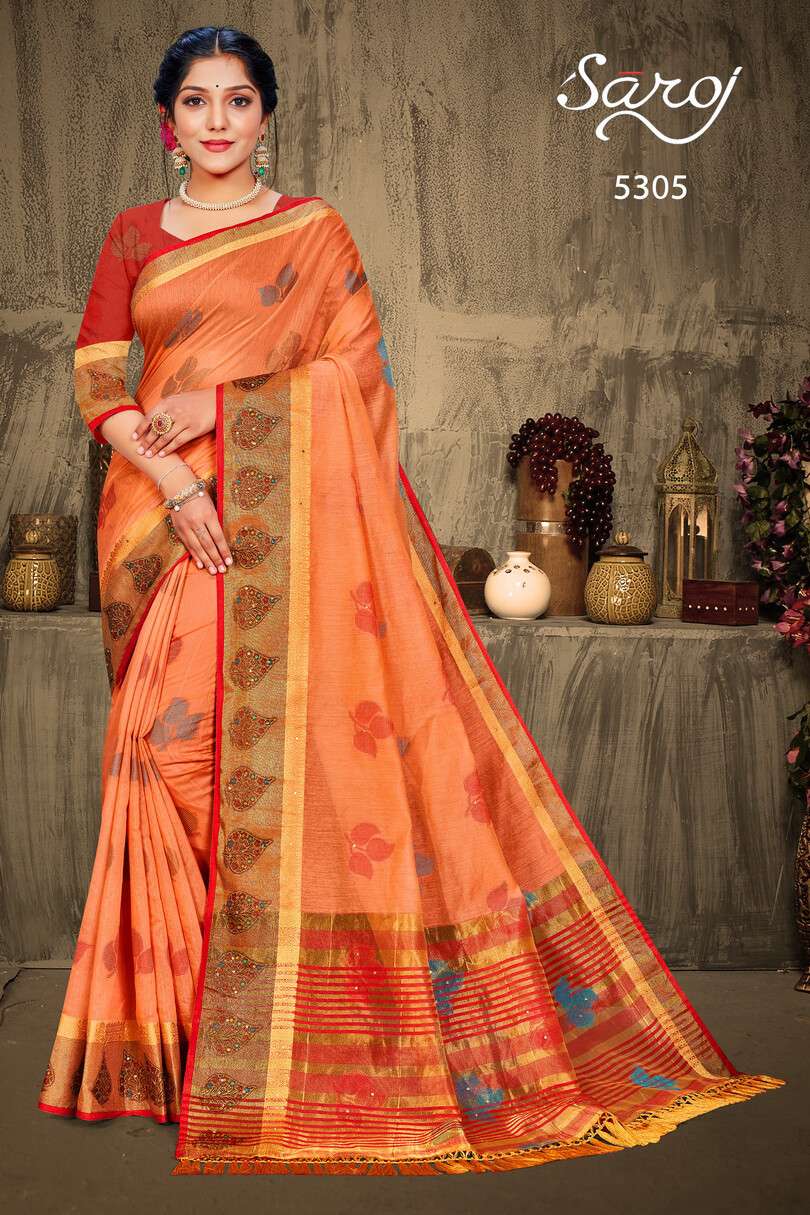 Saroj Varkalaam catalog  Festive Wear Cotton Silk Saree 