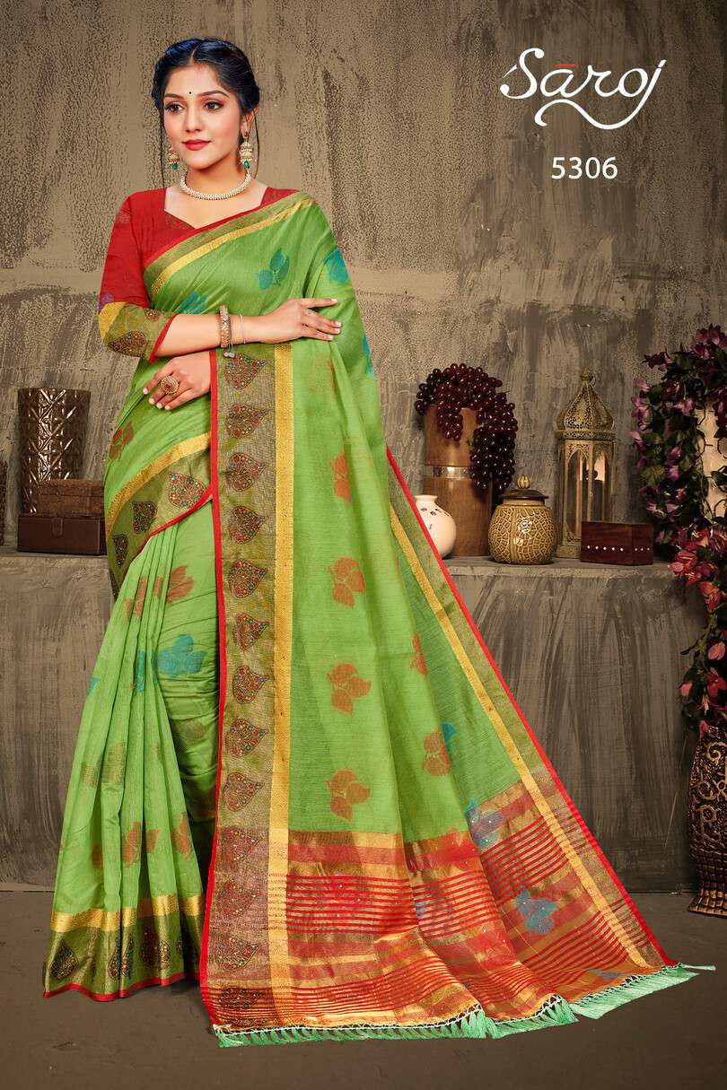 Saroj Varkalaam catalog  Festive Wear Cotton Silk Saree 