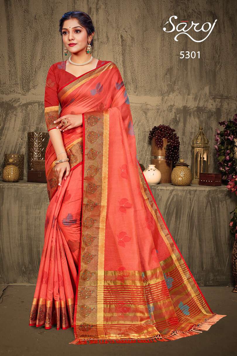 Saroj Varkalaam catalog  Festive Wear Cotton Silk Saree 