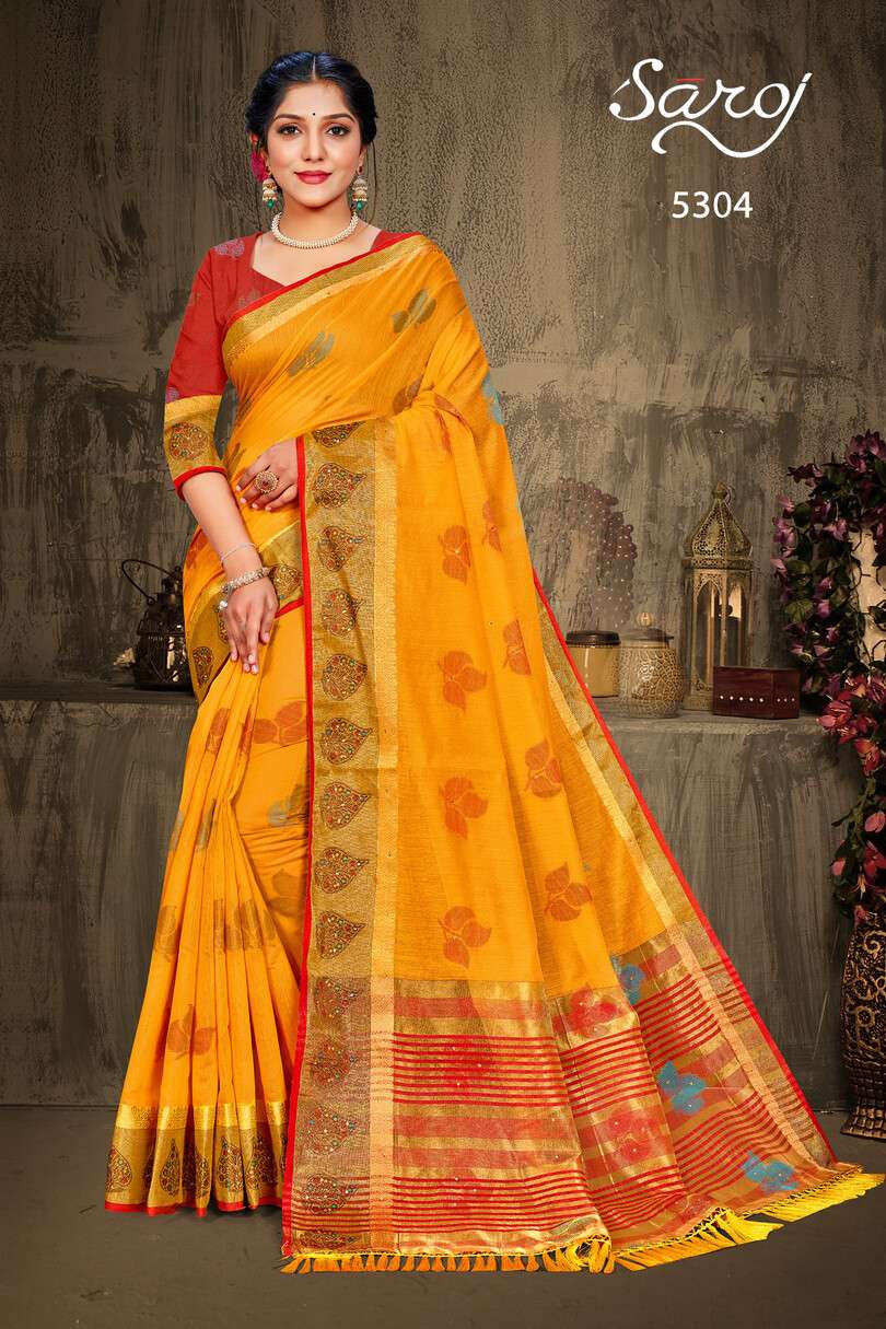 Saroj Varkalaam catalog  Festive Wear Cotton Silk Saree 