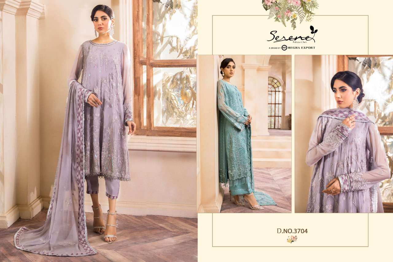 Serene Farasha catalog  Embroidery Georgette Pakistani Salwar suits