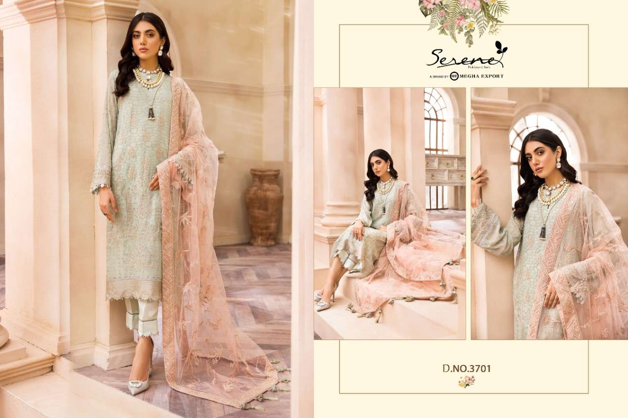 Serene Farasha catalog  Embroidery Georgette Pakistani Salwar suits