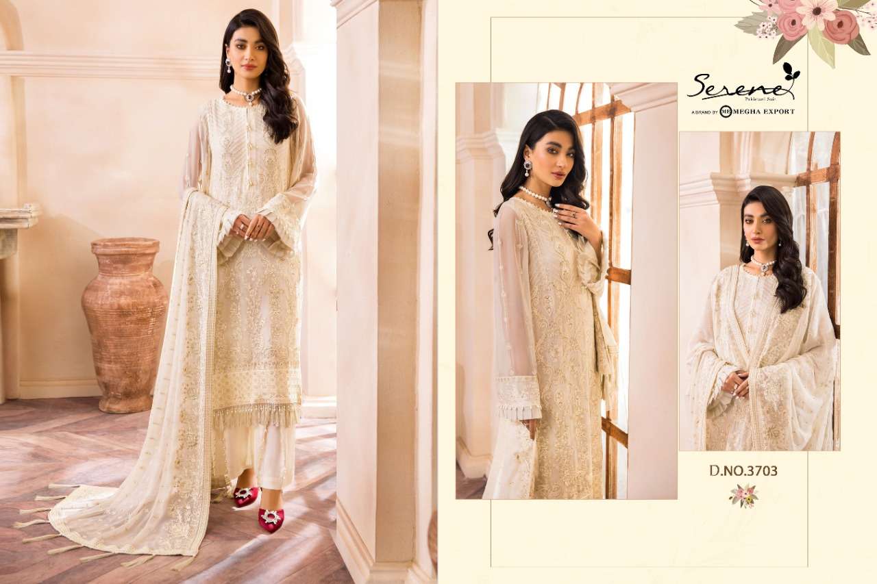 Serene Farasha catalog  Embroidery Georgette Pakistani Salwar suits