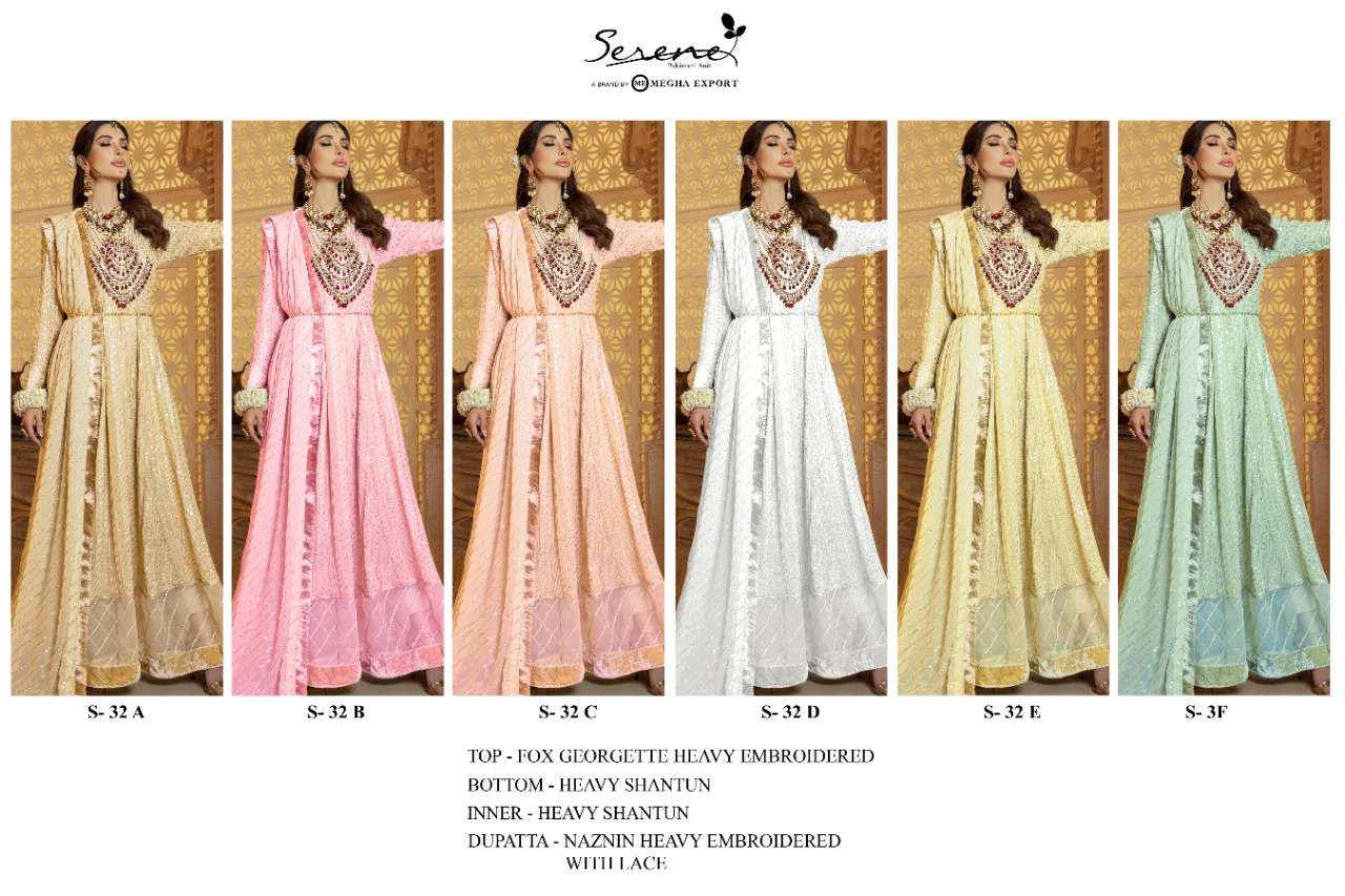 Serene S vol 32 catalog  Georgette Pakistani Salwar Kameez