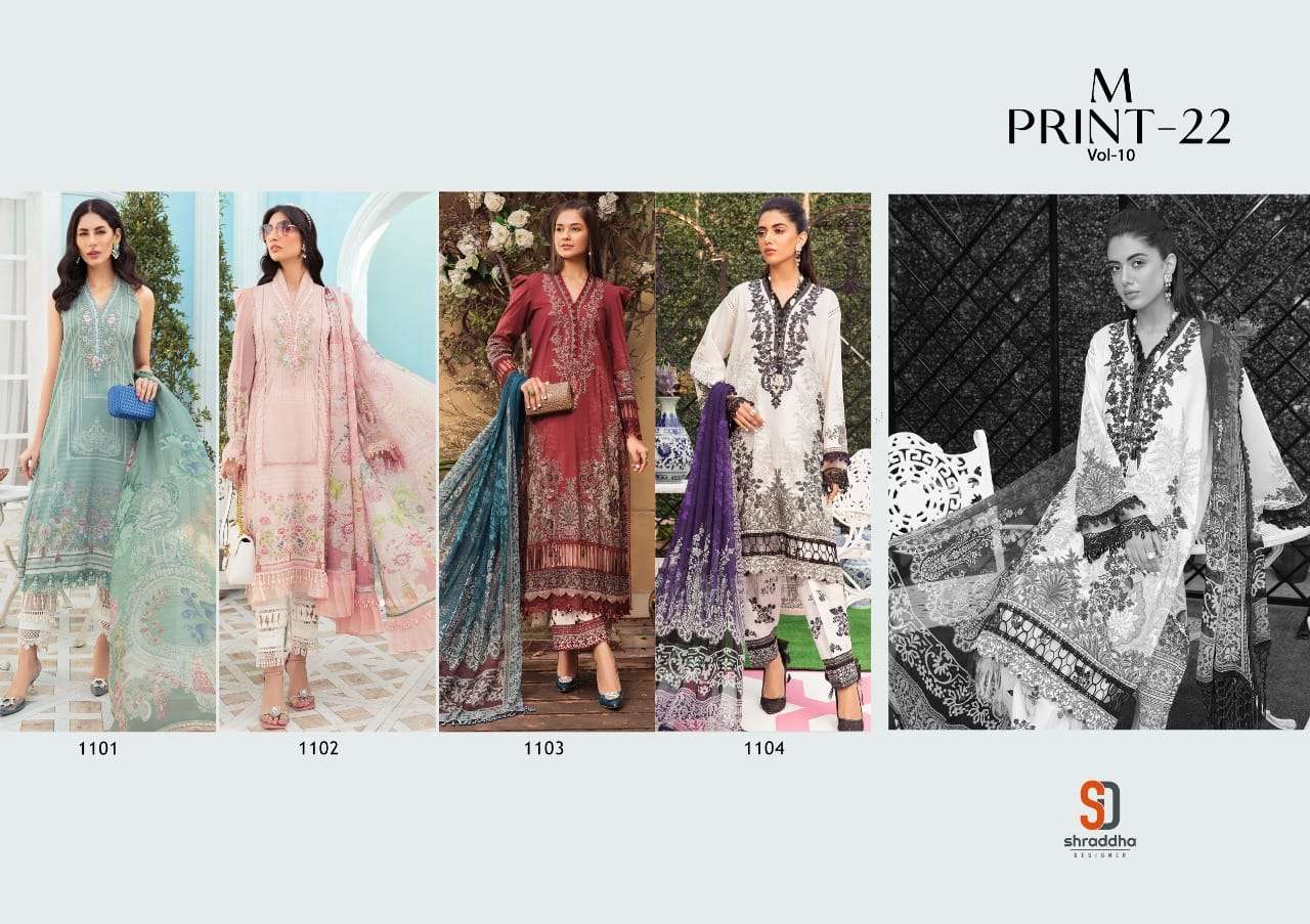 Shraddha M Print-22 Vol 10 catalog Cotton Printed Pakistani suits 