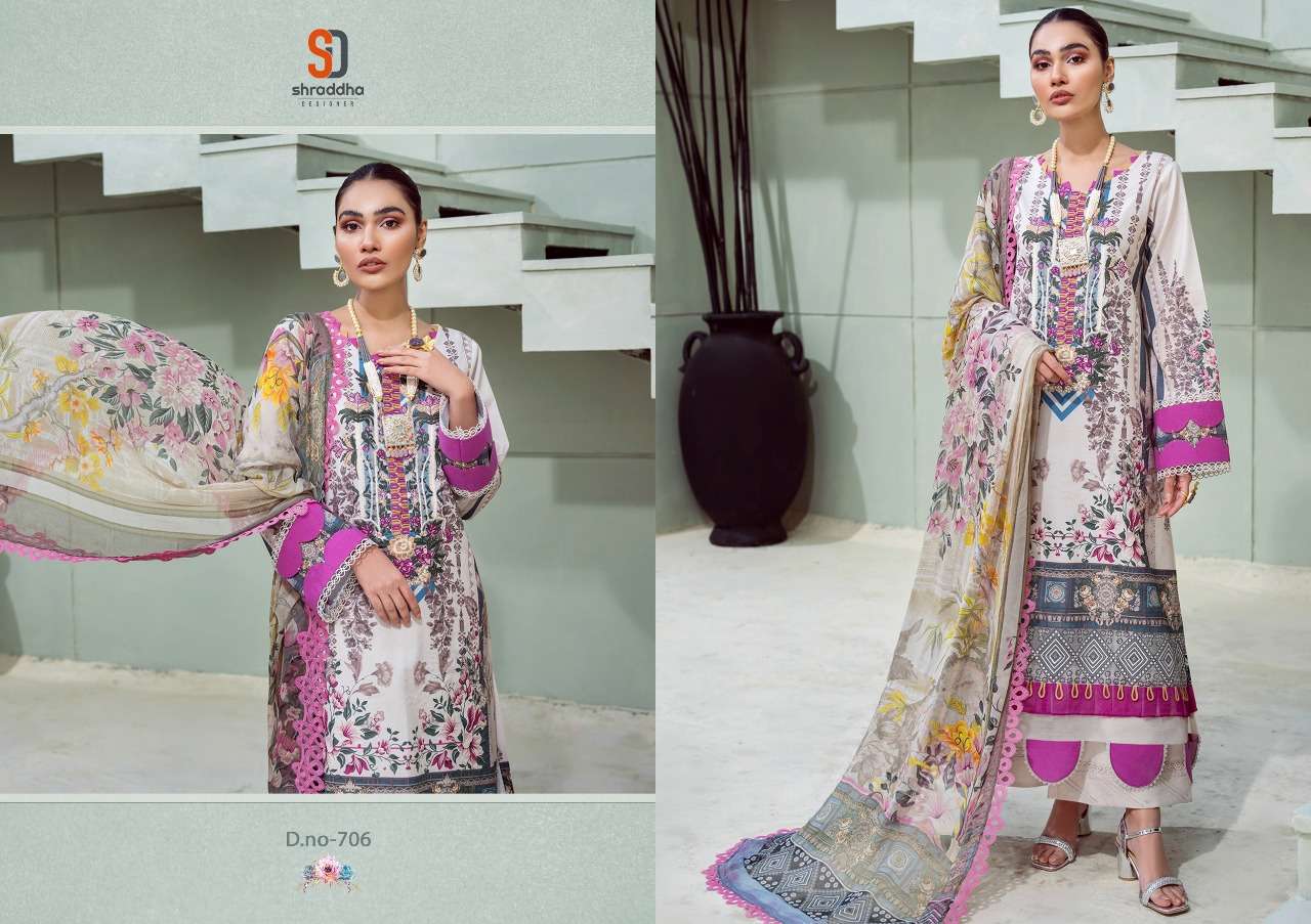 Shraddha Vintage vol 7 catalog Printed Lawn  cotton  Karachi Dress Materials 