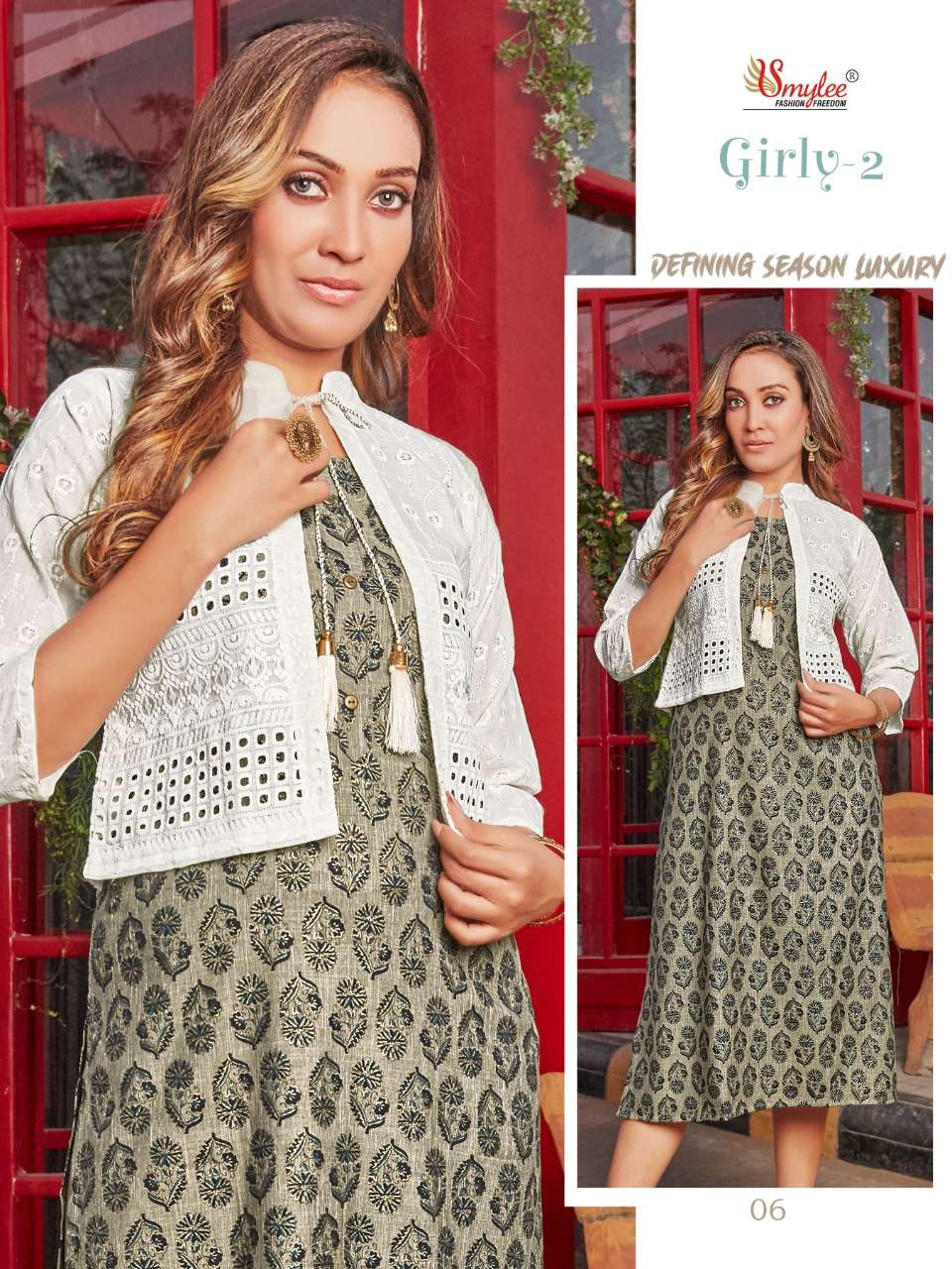Smylee Girly vol 2 catalog Designer Rayon Kurti With Jacket