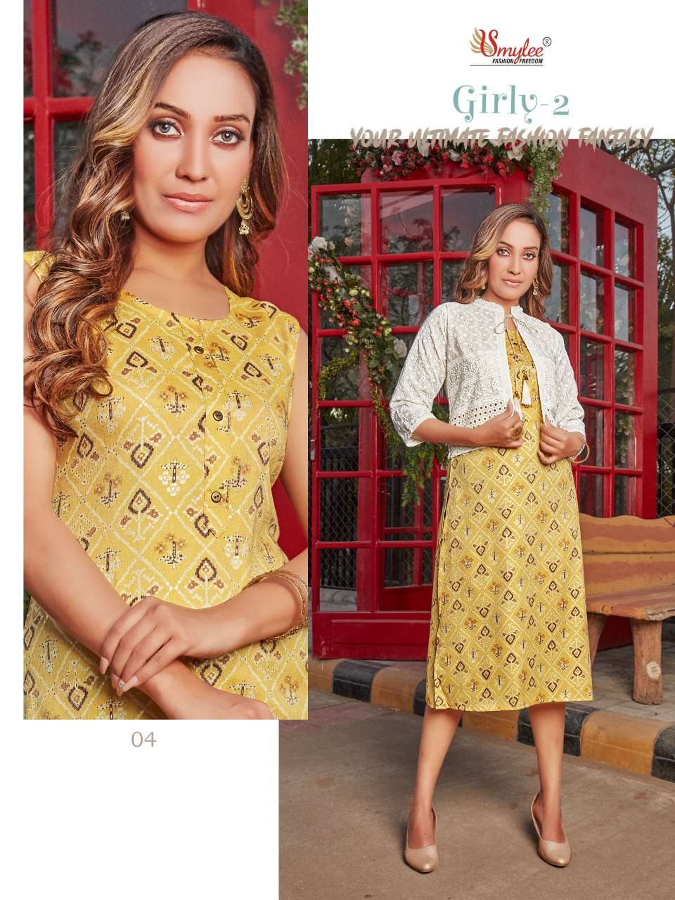 Smylee Girly vol 2 catalog Designer Rayon Kurti With Jacket