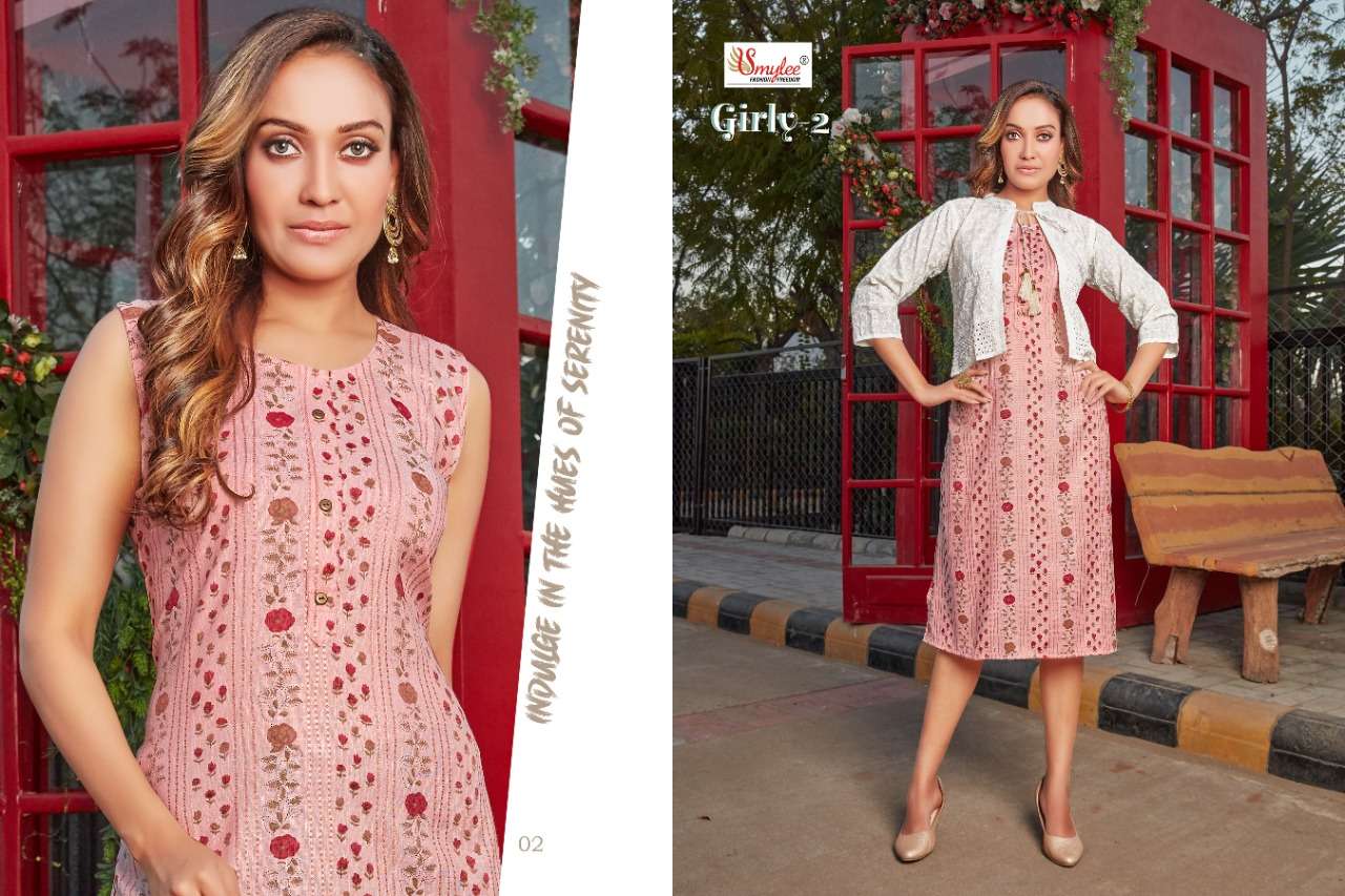 Smylee Girly vol 2 catalog Designer Rayon Kurti With Jacket