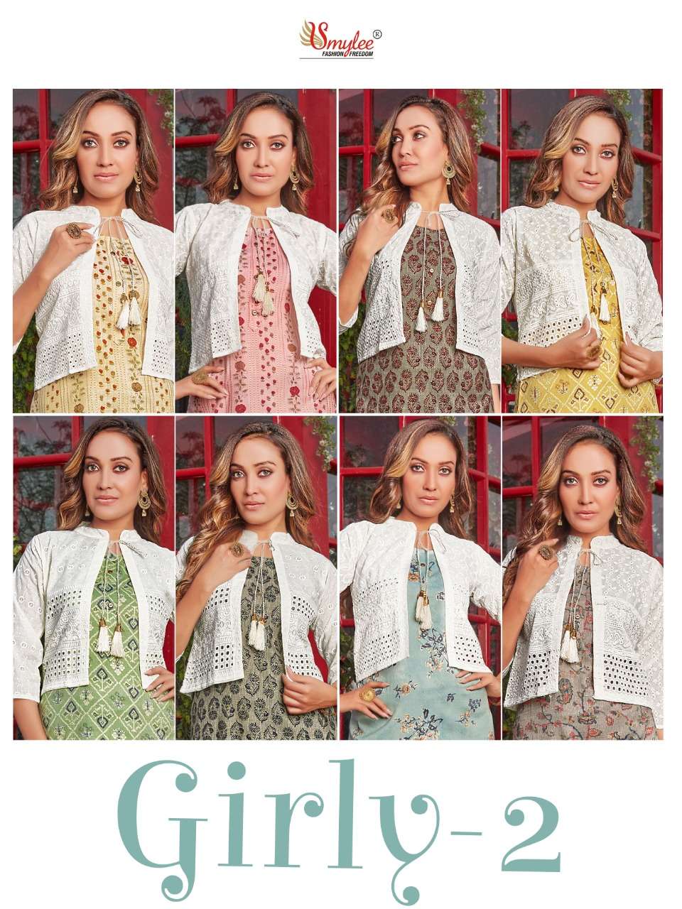 Smylee Girly vol 2 catalog Designer Rayon Kurti With Jacket