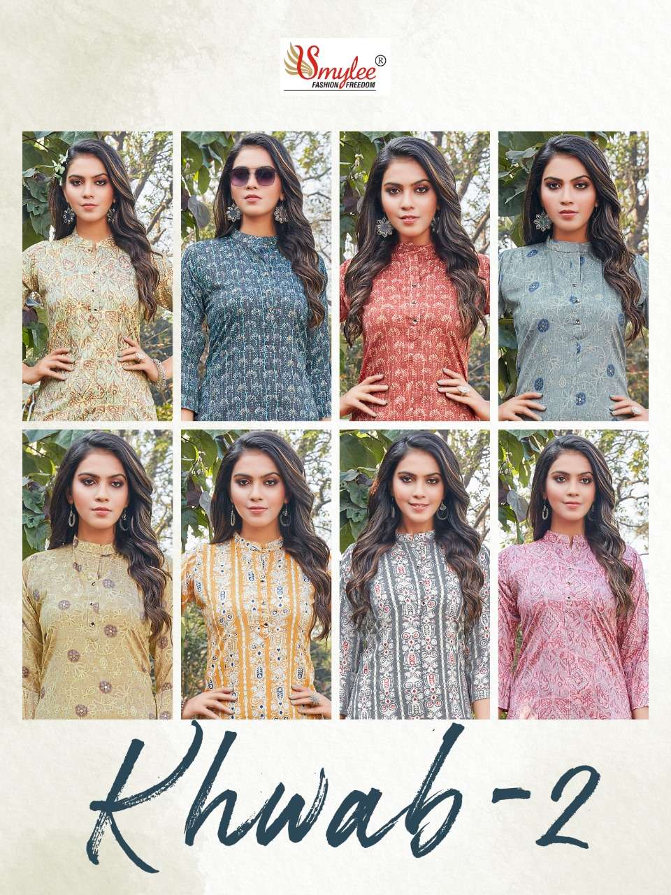 Smylee Khwab vol 2 catalog  Rayon  printed casual wear Kurtis 