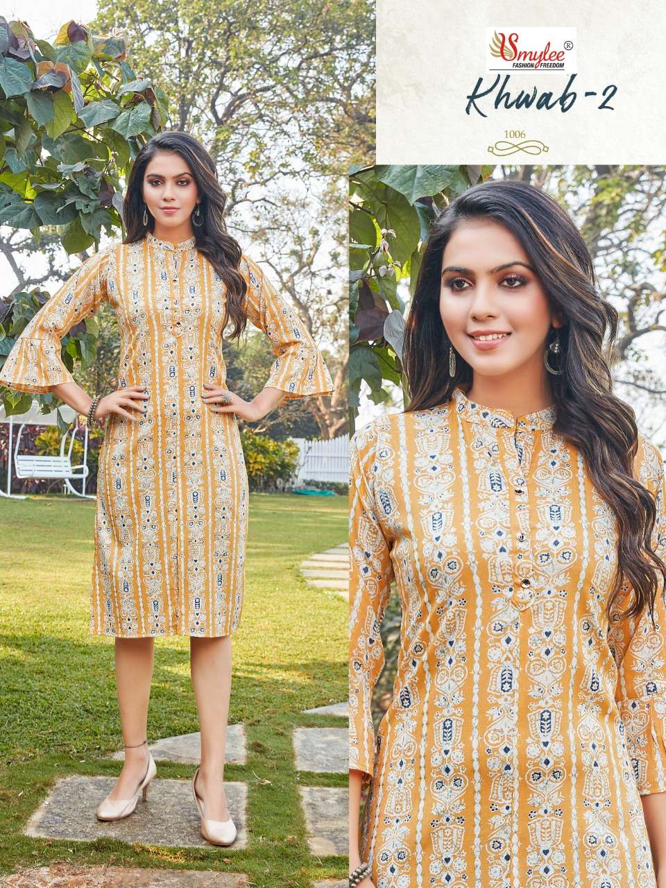 Smylee Khwab vol 2 catalog  Rayon  printed casual wear Kurtis 