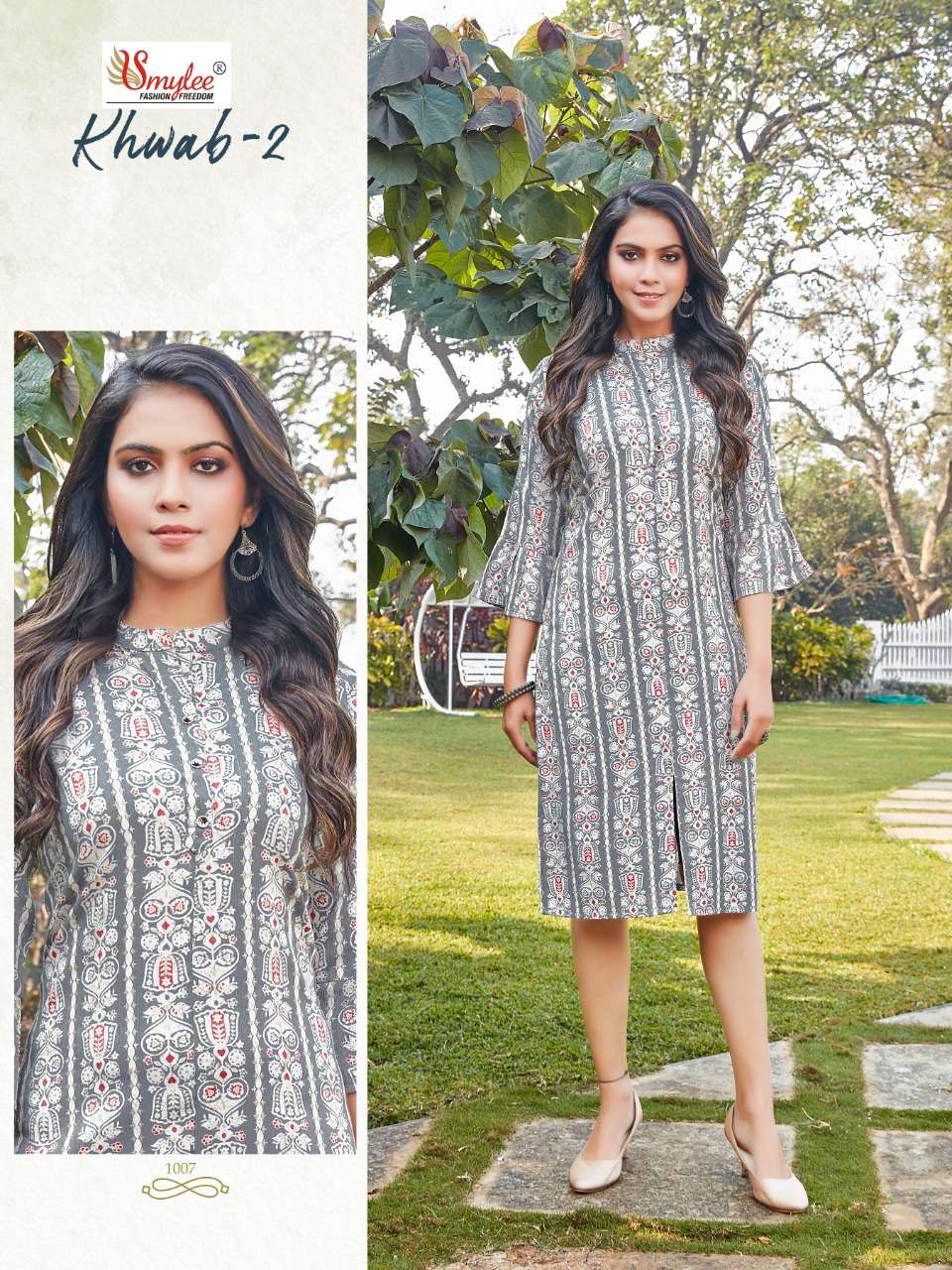 Smylee Khwab vol 2 catalog  Rayon  printed casual wear Kurtis 