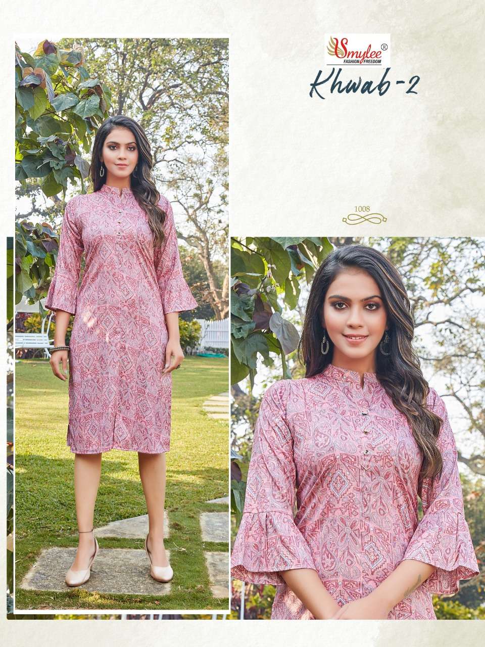 Smylee Khwab vol 2 catalog  Rayon  printed casual wear Kurtis 