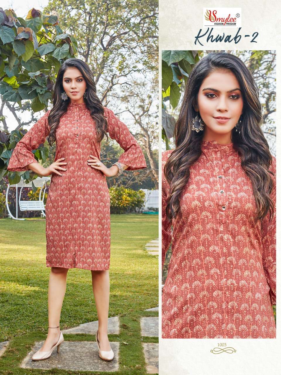 Smylee Khwab vol 2 catalog  Rayon  printed casual wear Kurtis 
