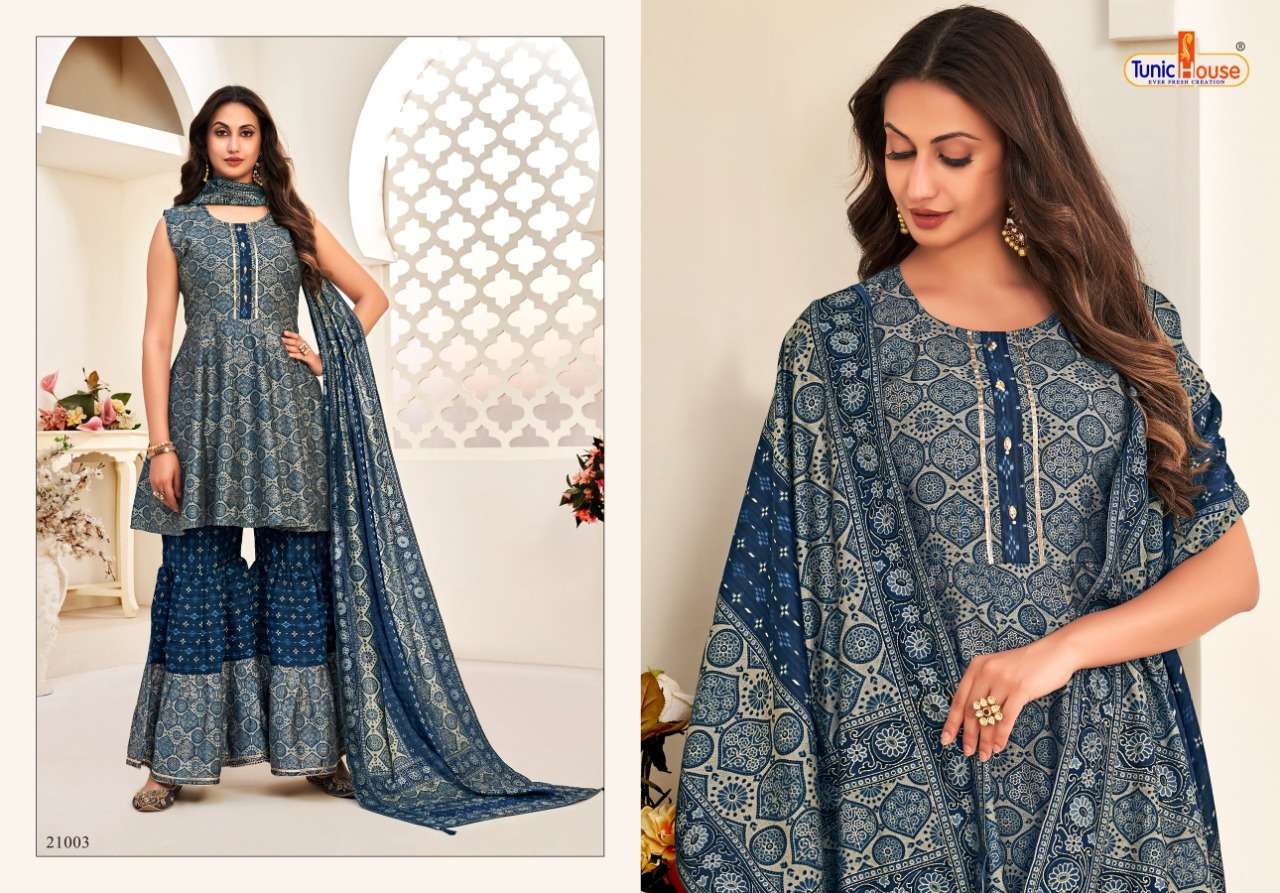 Tunic House Harlin Vol 2 Catalog Designer Wear Readymade Top Sharara With Dupatta