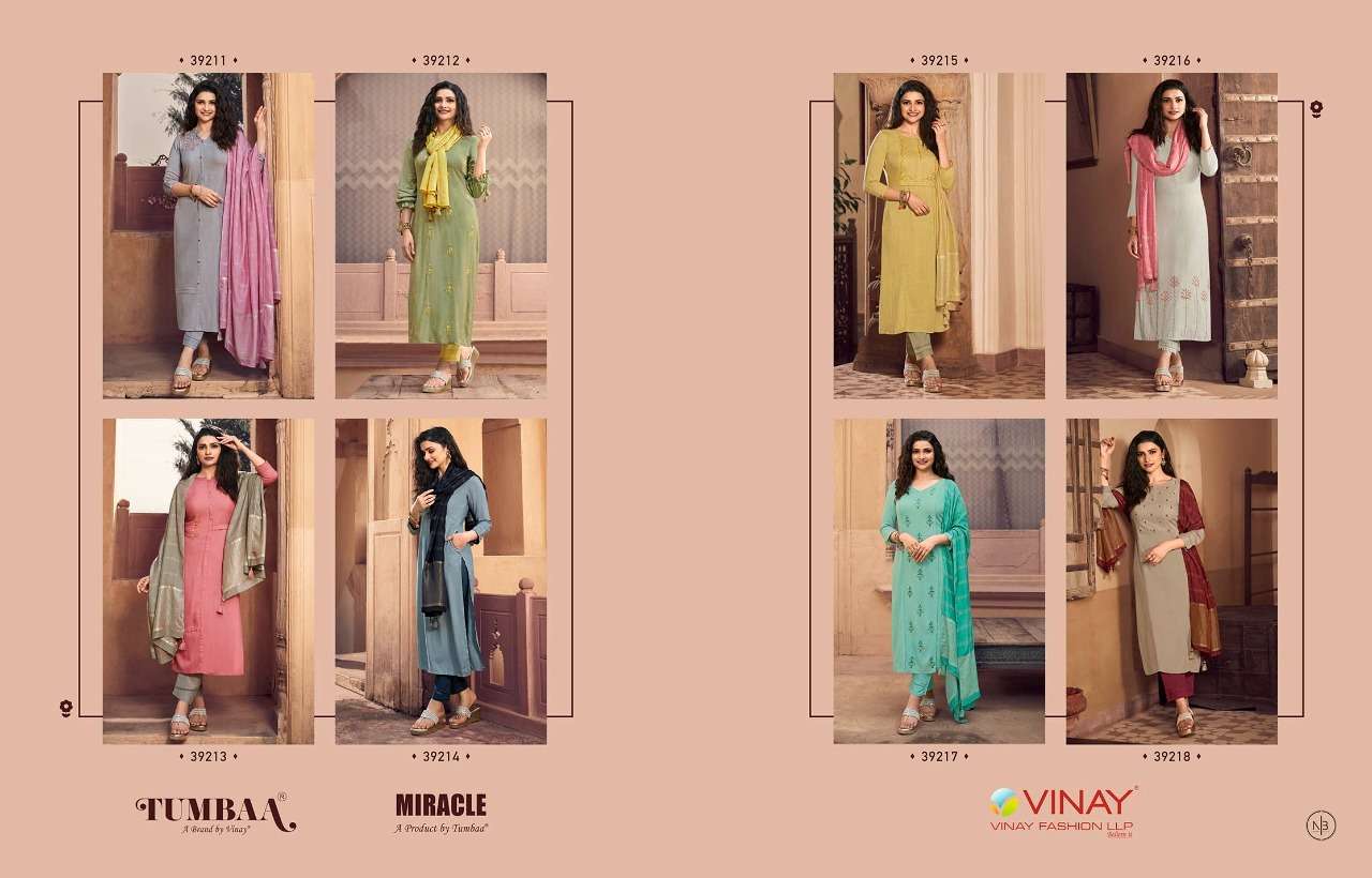 Vinay Tumbaa Miracle Catalog Designer Wear Readymade Top Bottom Dupatta