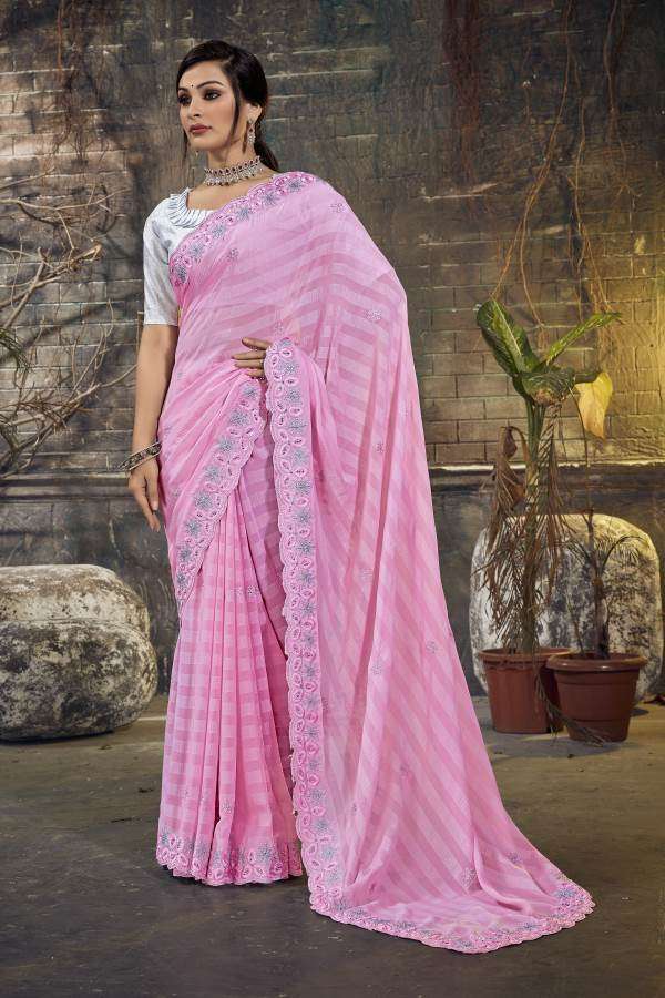 Ynf Ocean Georgette Party Wear Georgette Embroidery Sarees