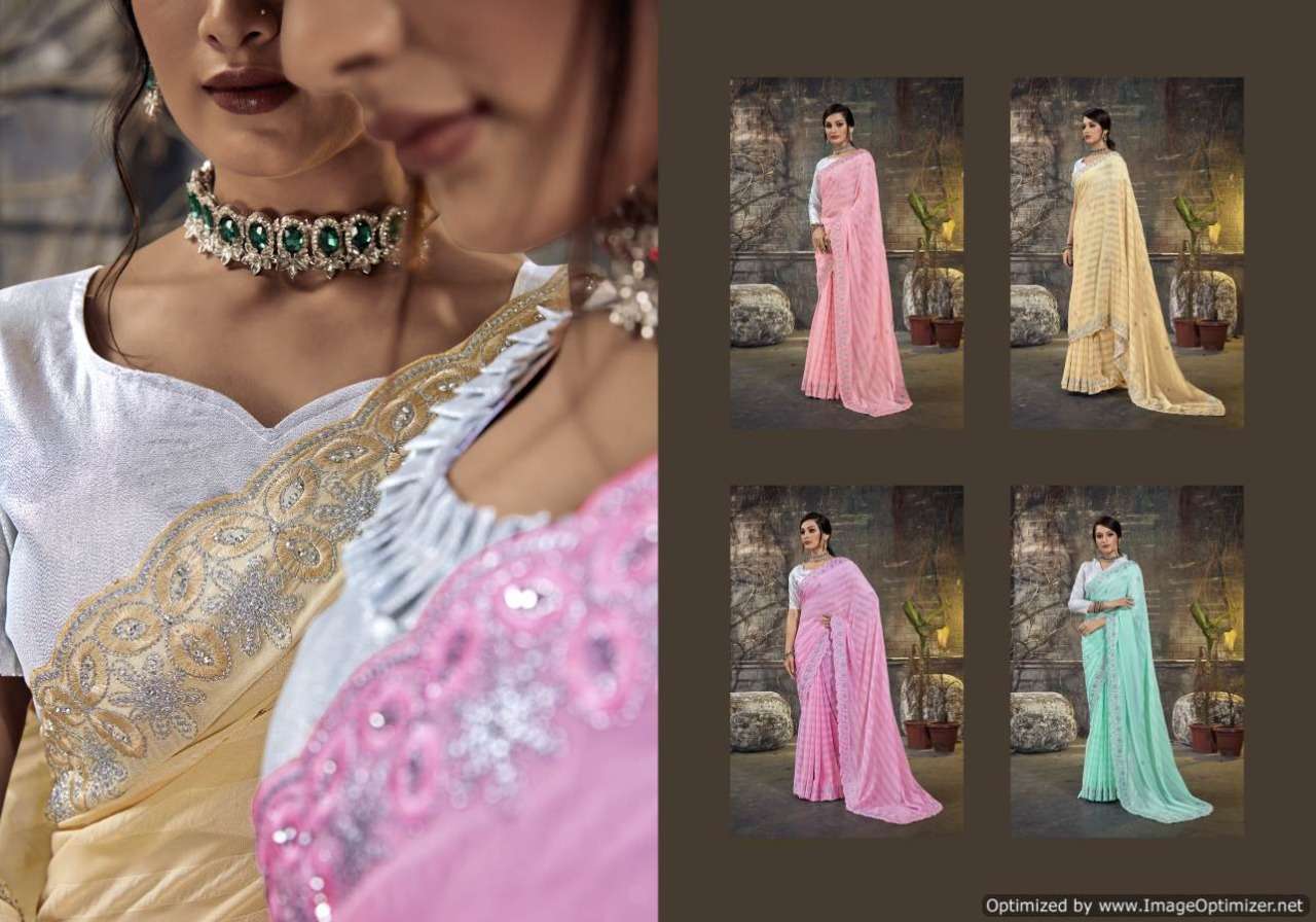 Ynf Ocean Georgette Party Wear Georgette Embroidery Sarees