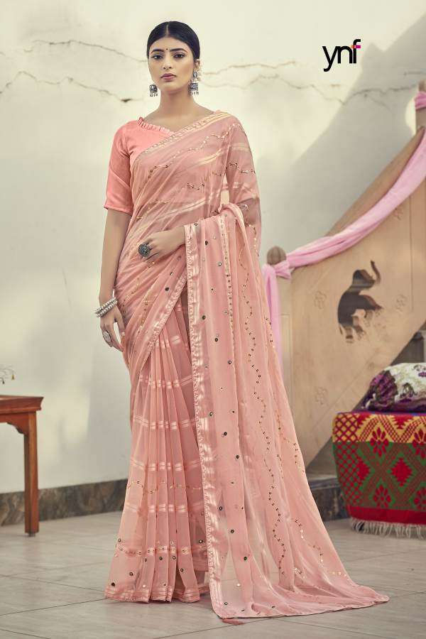 Ynf Sunny Sequence catalogue Fancy Wear Satin Saree 