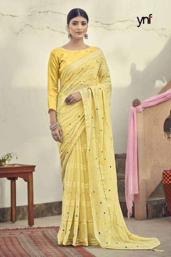 Ynf Sunny Sequence catalogue Fancy Wear Satin Saree 