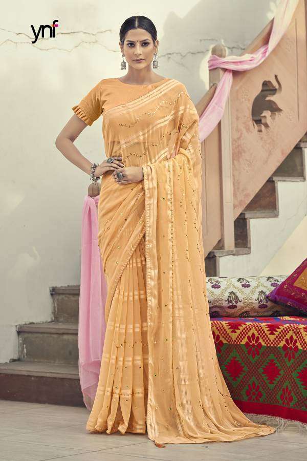 Ynf Sunny Sequence catalogue Fancy Wear Satin Saree 