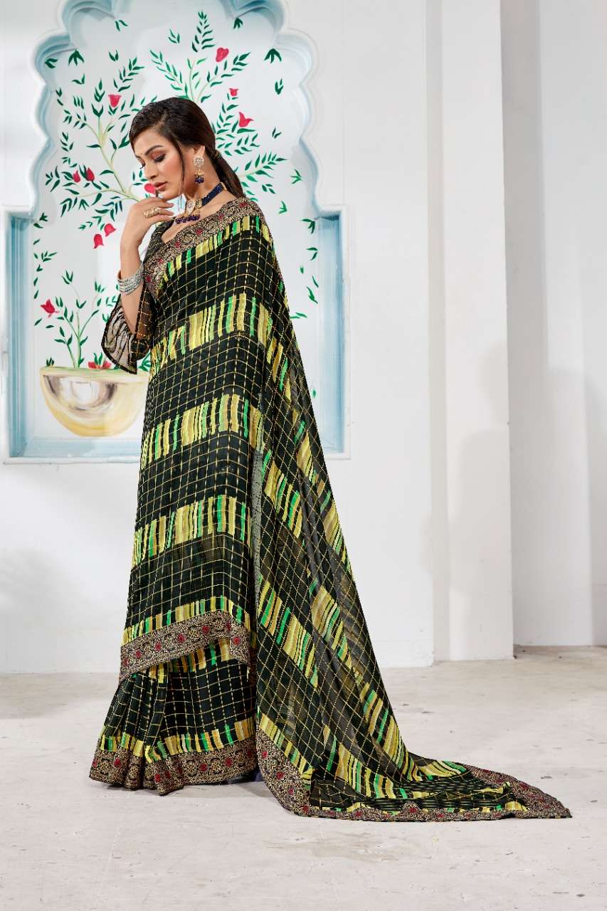 Ynf Tartan Silk Catalog  Casual Wear Georgette Printed Sarees