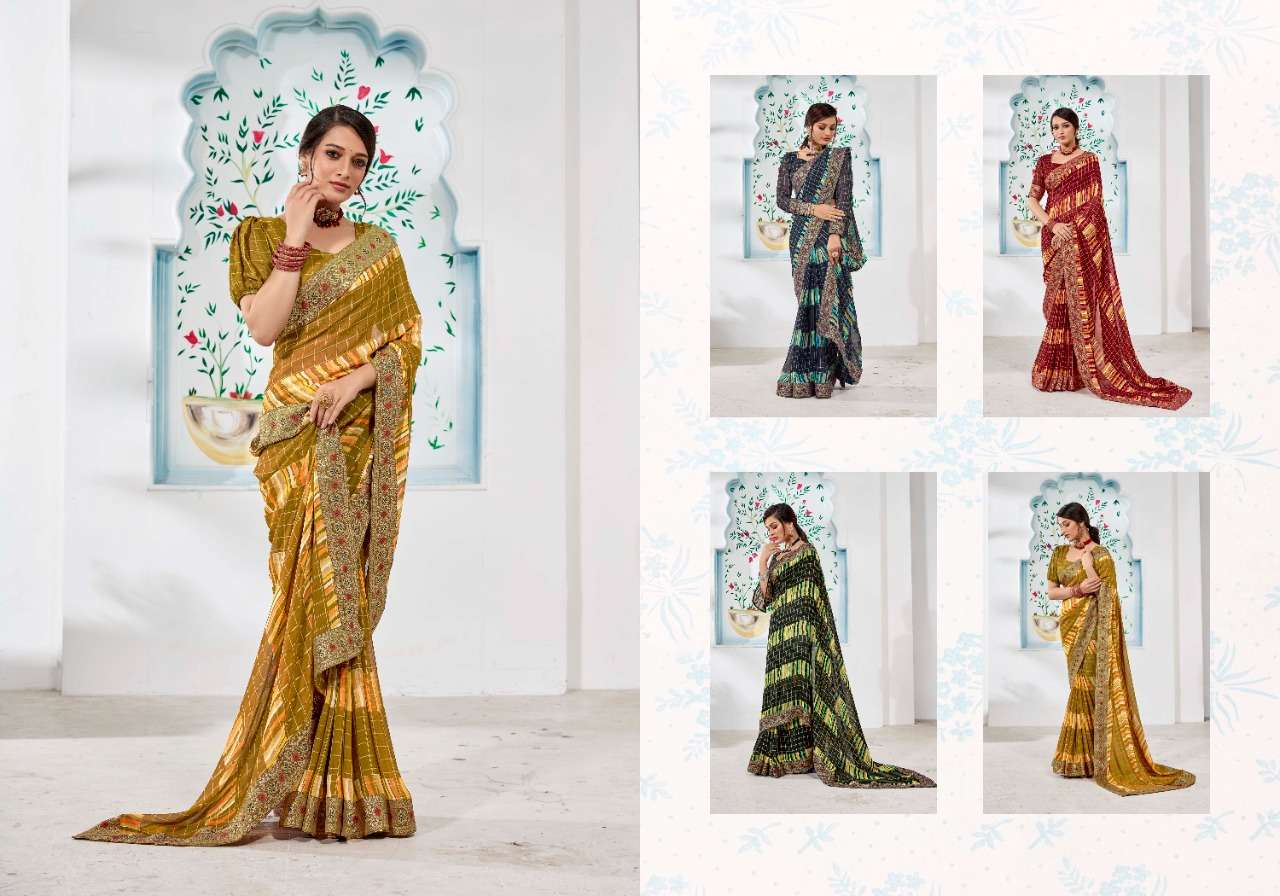 Ynf Tartan Silk Catalog  Casual Wear Georgette Printed Sarees