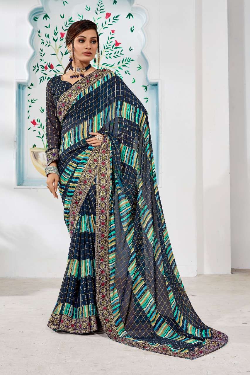 Ynf Tartan Silk Catalog  Casual Wear Georgette Printed Sarees