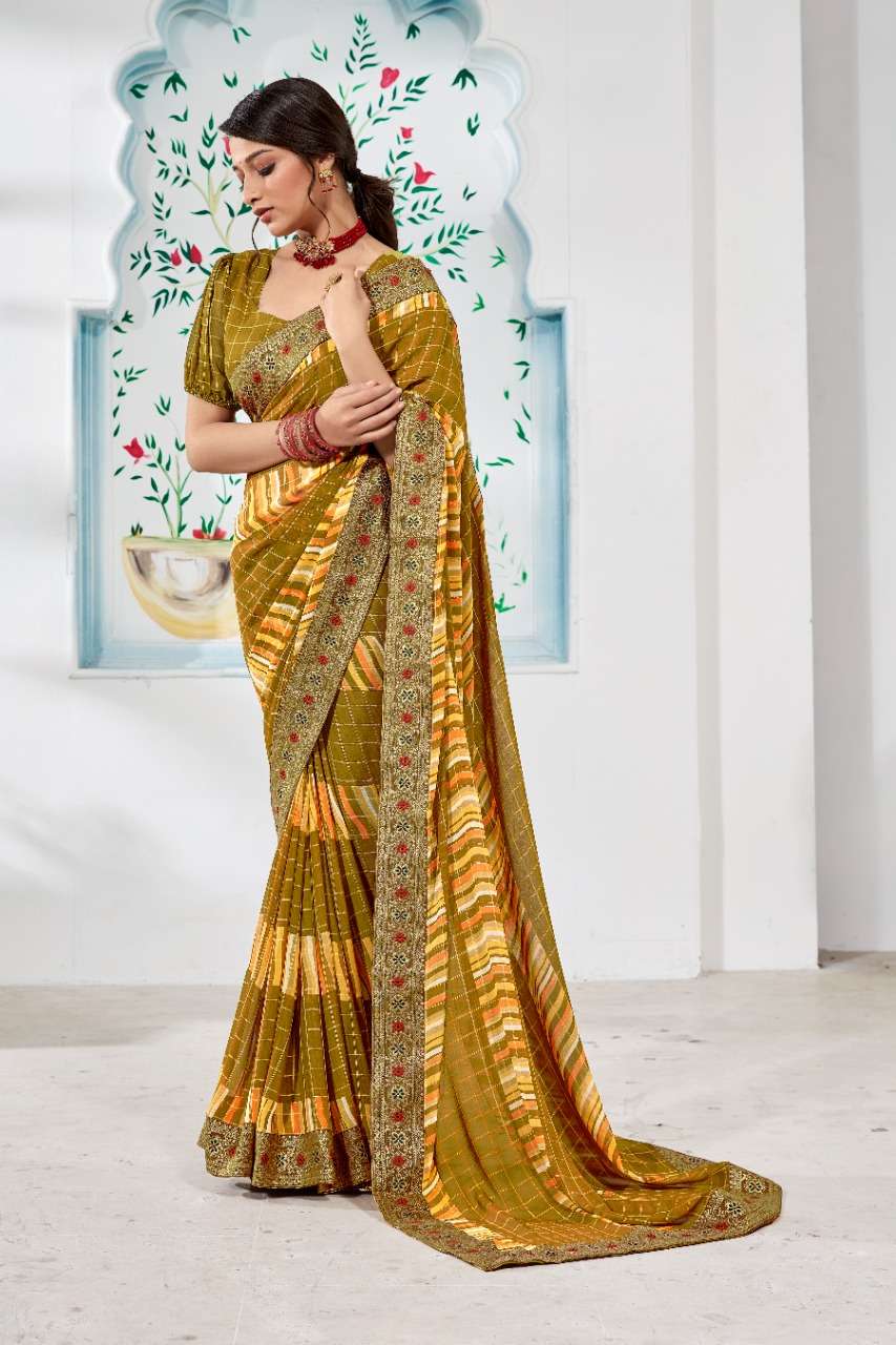 Ynf Tartan Silk Catalog  Casual Wear Georgette Printed Sarees