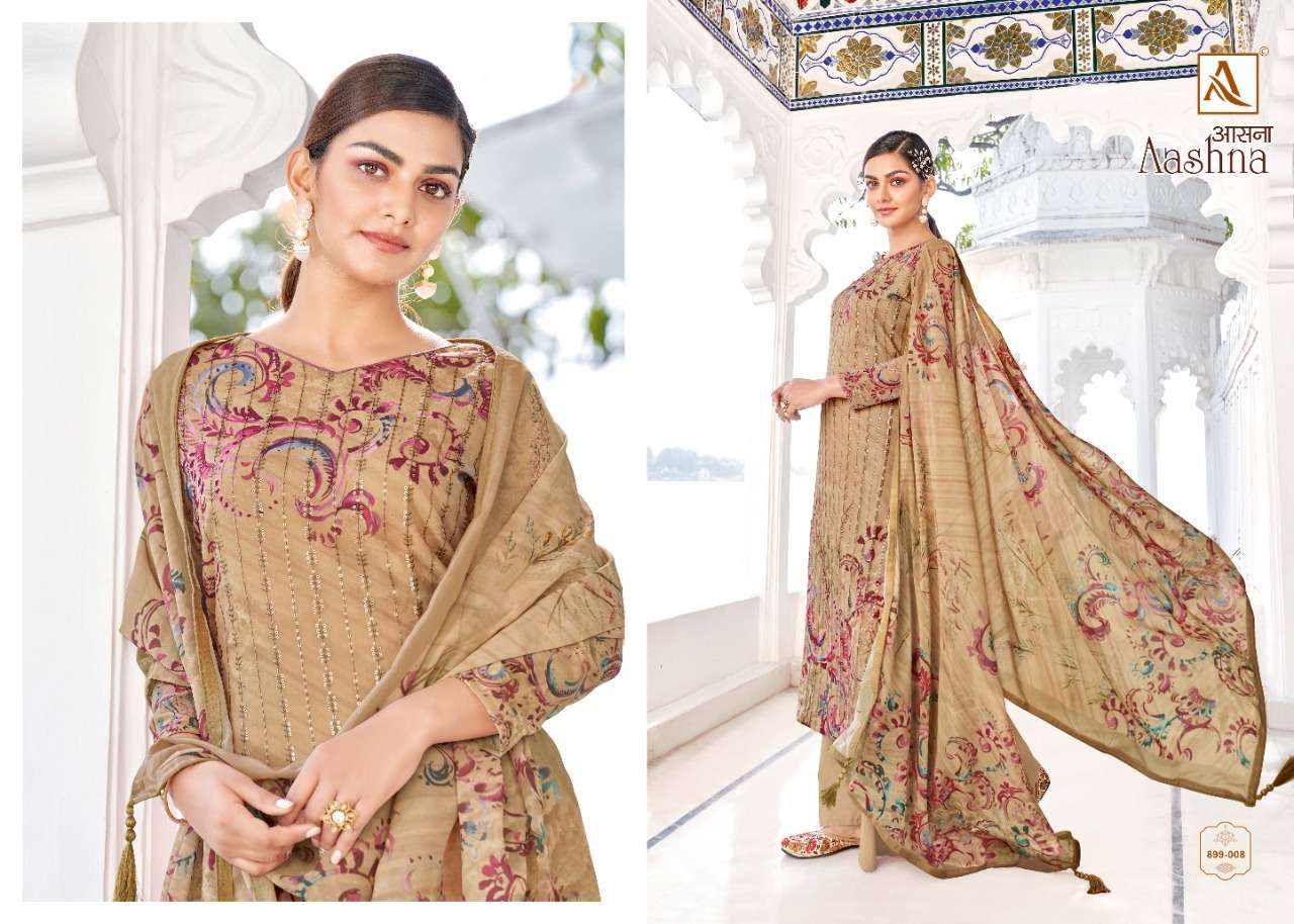 Alok Aashna Catalog Fancy Wear Pure Georgette Printed Ladies Dress Materials 