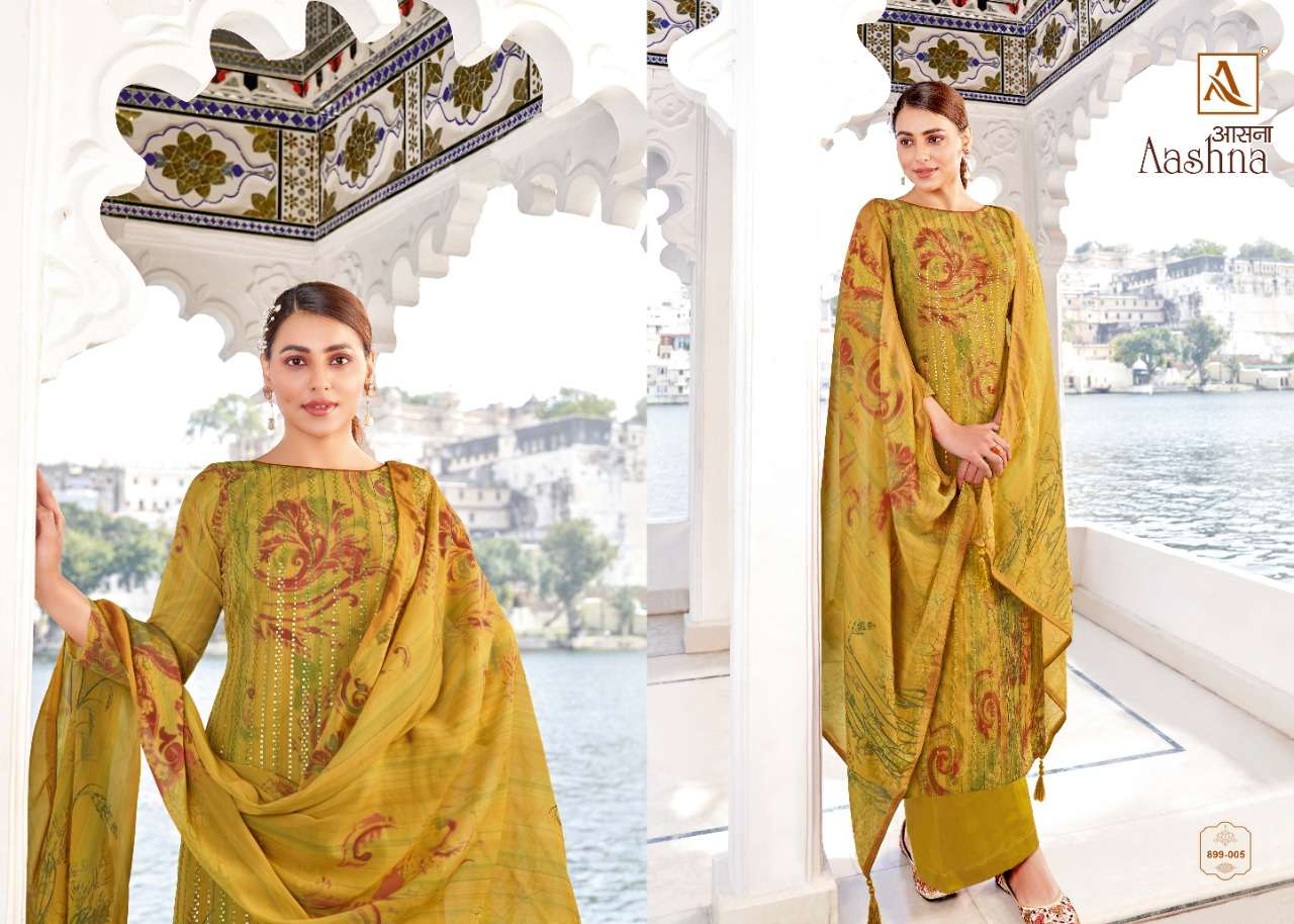 Alok Aashna Catalog Fancy Wear Pure Georgette Printed Ladies Dress Materials 