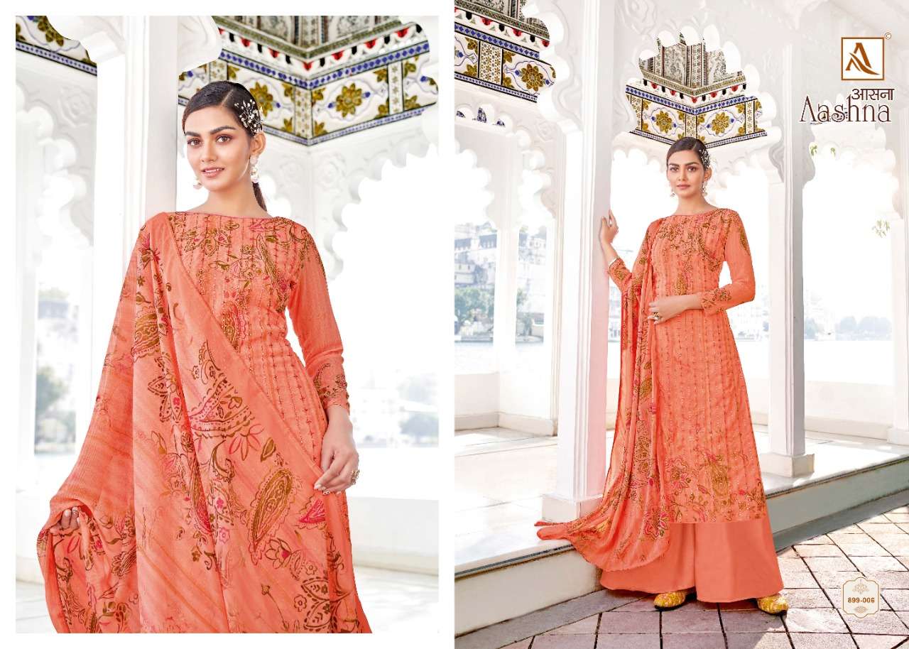Alok Aashna Catalog Fancy Wear Pure Georgette Printed Ladies Dress Materials 
